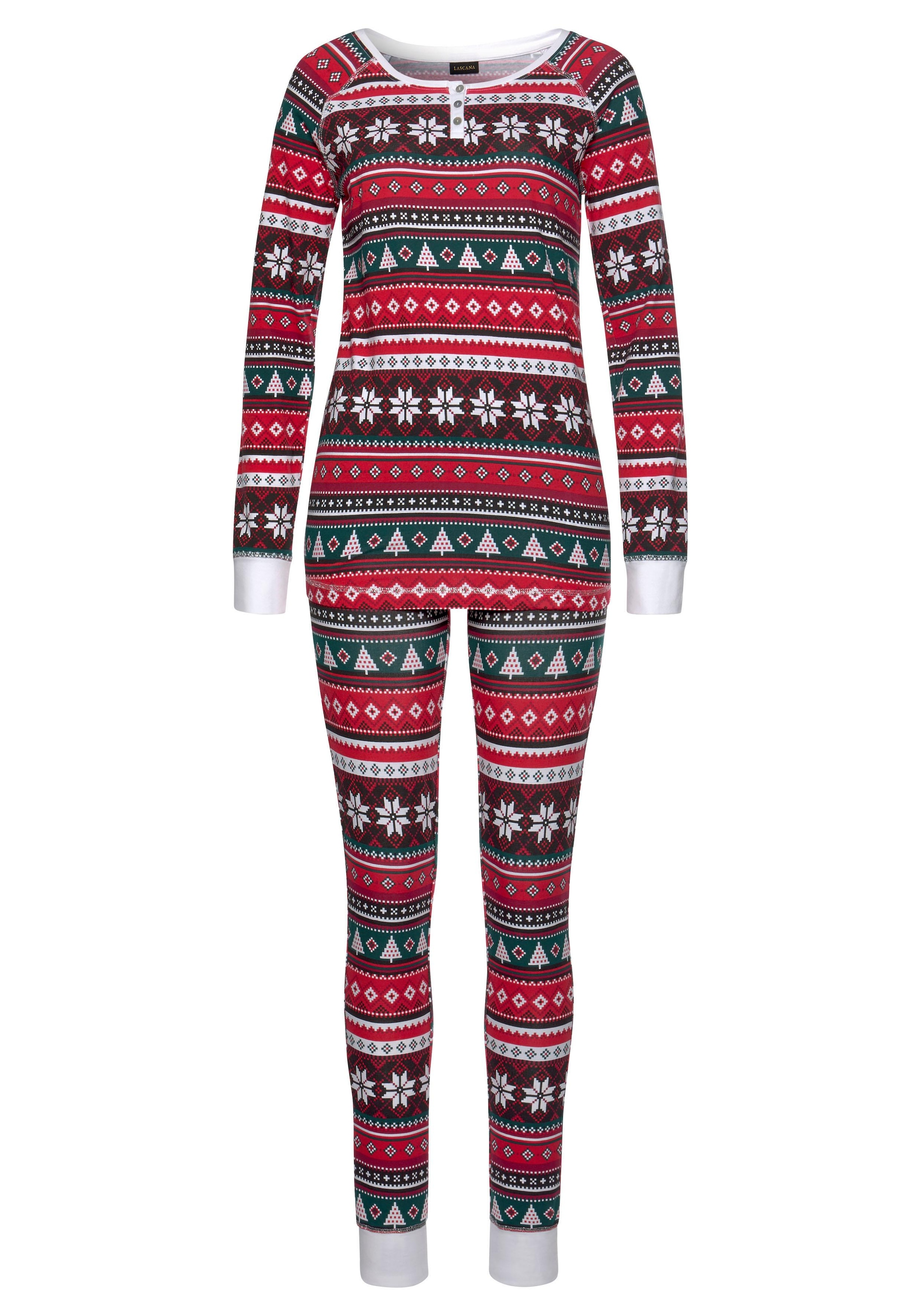 LASCANA Pyjama, (2 Stück), OTTO Muster weihnachtlichem bestellen tlg., 1 mit bei