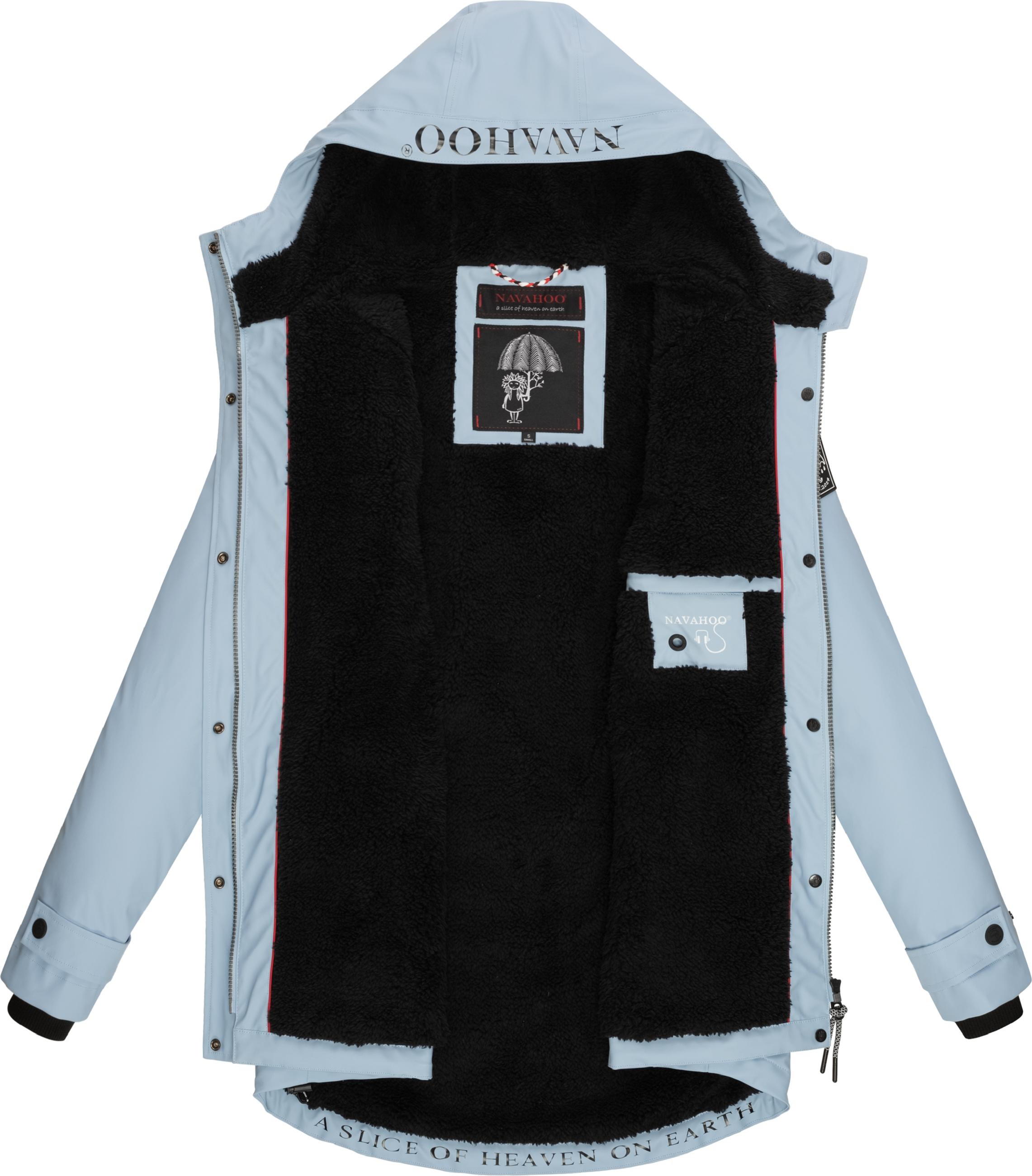 Navahoo Regenjacke »Regenjacke Lindraa«, mit Kapuze, stylische wasserdichte Outdoorjacke mit Teddyfell