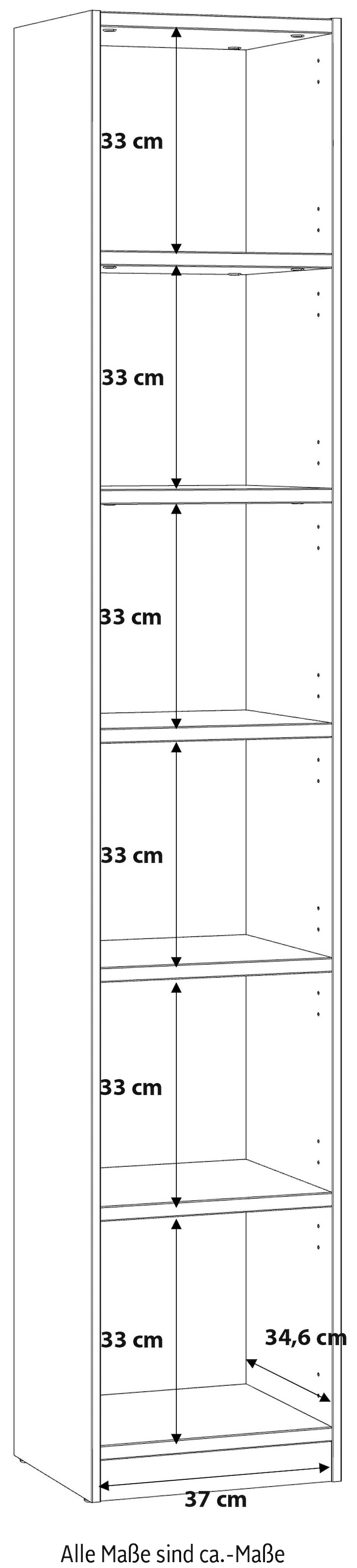 FORTE Aktenregal »Candlekeep, modernes Design«, Bücherregal, Höhe 220 cm, in 40 oder 80 cm Breite