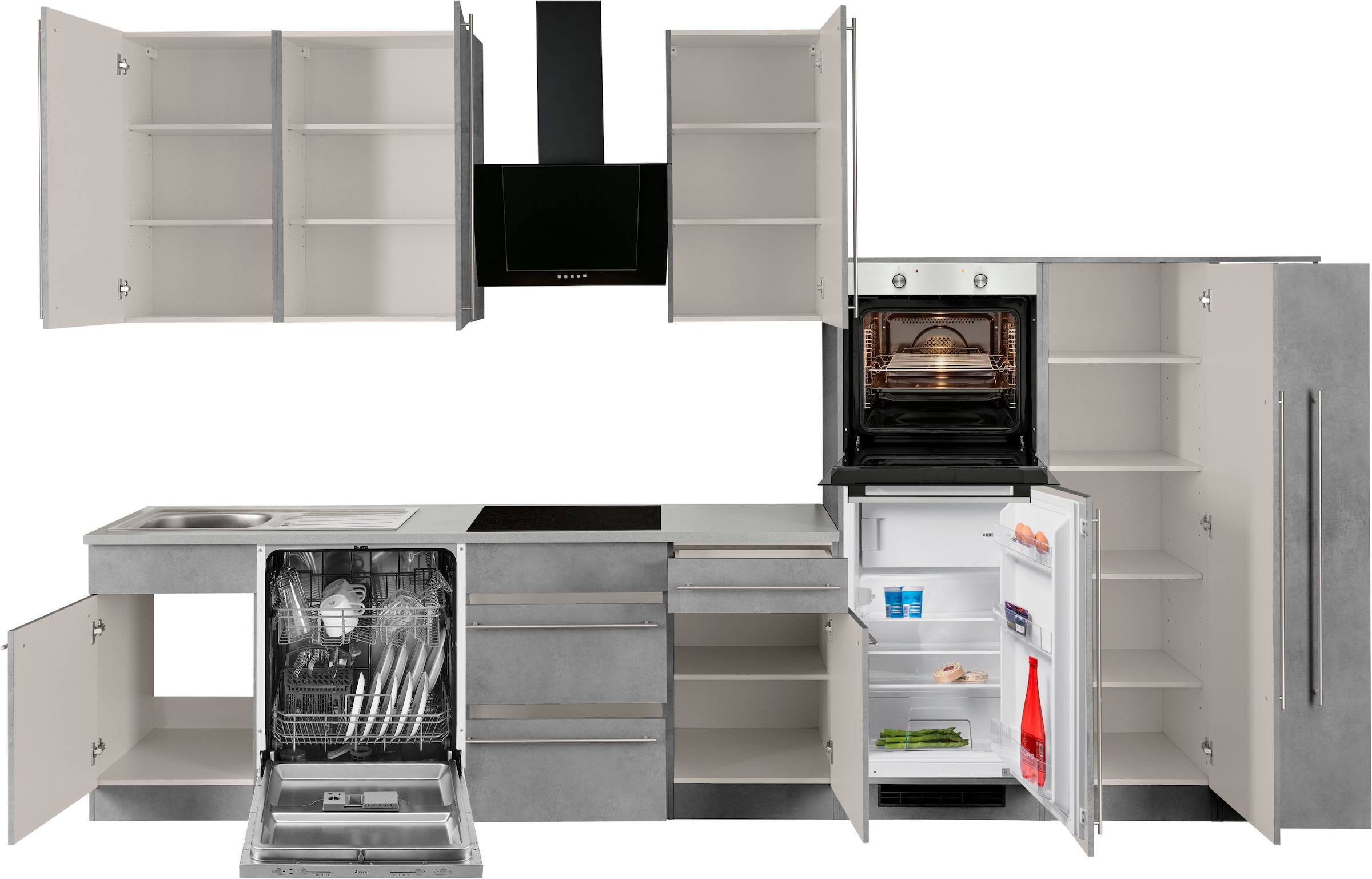 wiho Küchen Küchenzeile »Chicago«, ohne E-Geräte, Breite 360 cm online bei  OTTO