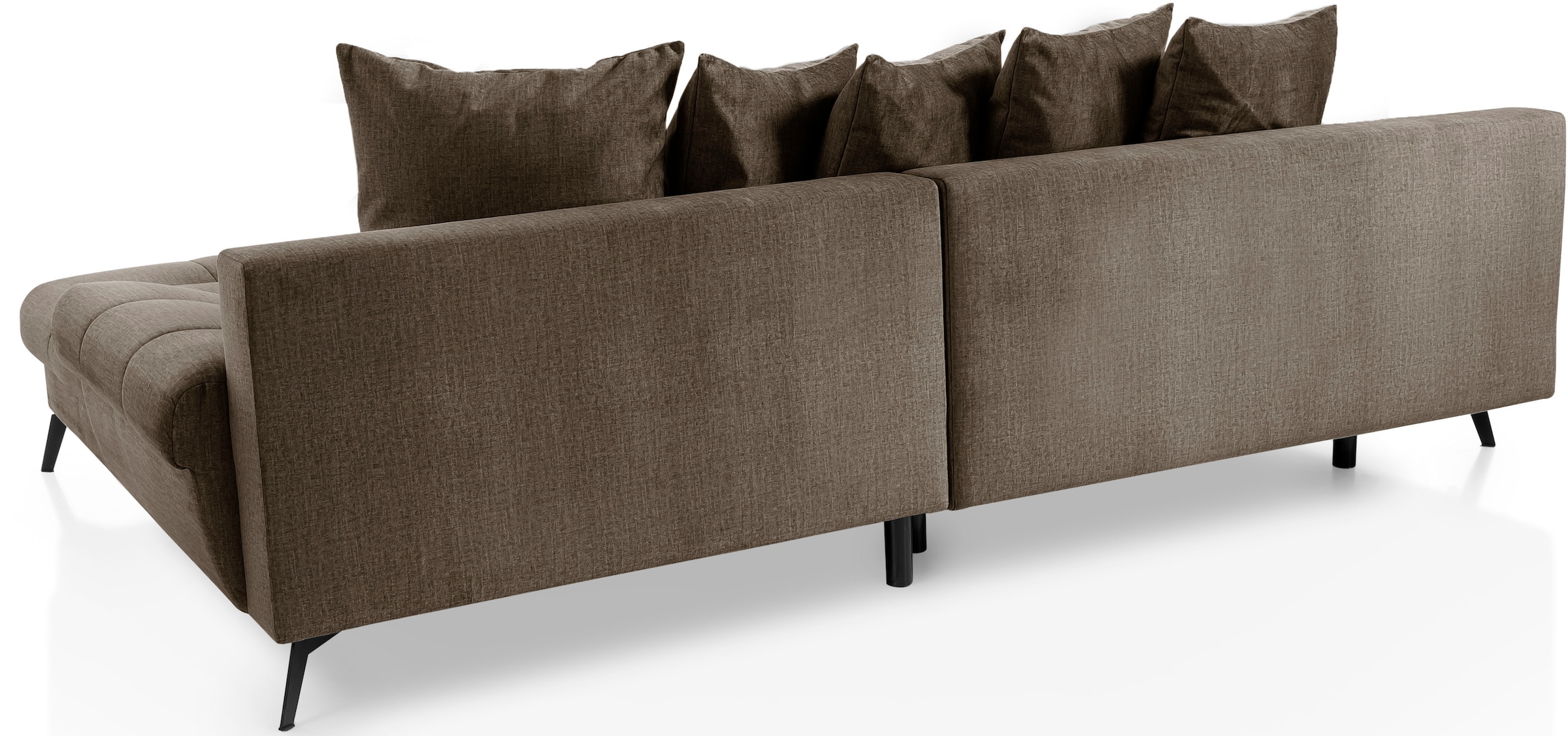 exxpo - sofa fashion Ecksofa »Olmedo, extravagantes Design und toller Sitzkomfort, L-Form«, inklusive Bettfunktion, Bettkasten und Rückenkissen