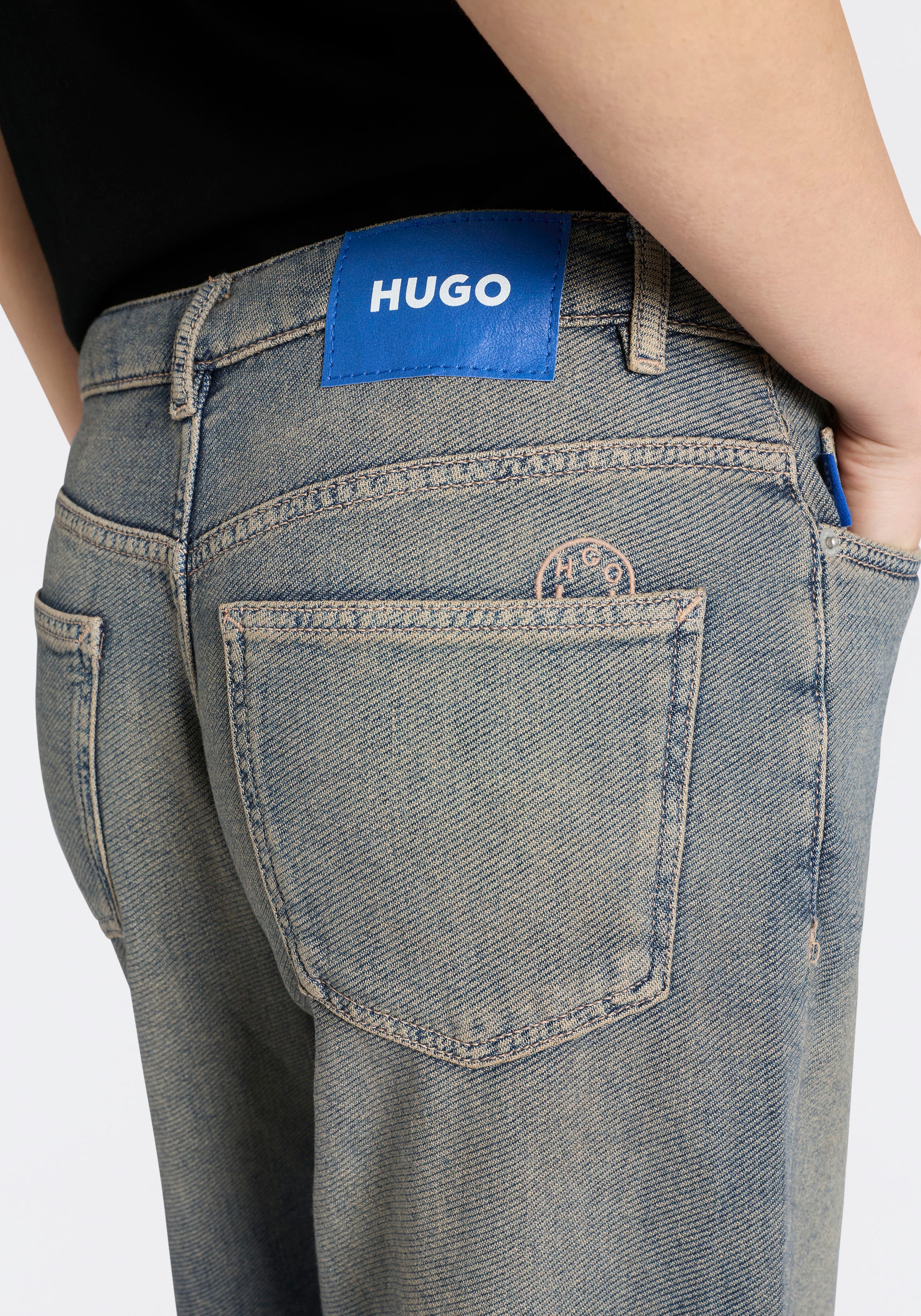 HUGO Blue 5-Pocket-Jeans »Gobana« Low Rise, Wide Leg