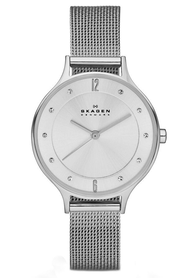 Skagen Quarzuhr »ANITA, SKW2149«, Armbanduhr, Damenuhr, Glassteine, Edelstahlarmband