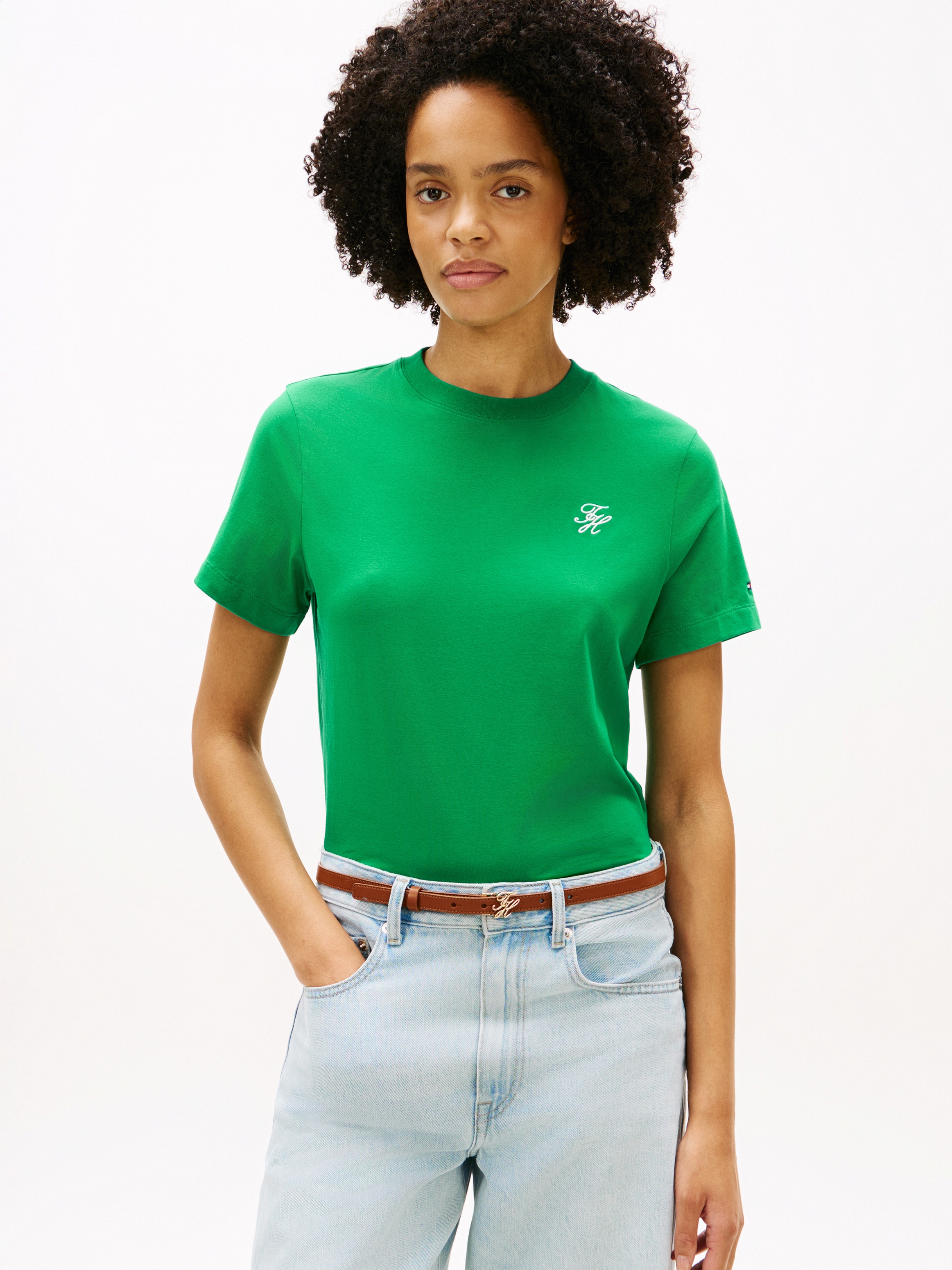 Tommy Hilfiger Kurzarmshirt »TH SCRIPT REGULAR C-NECK SHORT SLEEVE TEE«