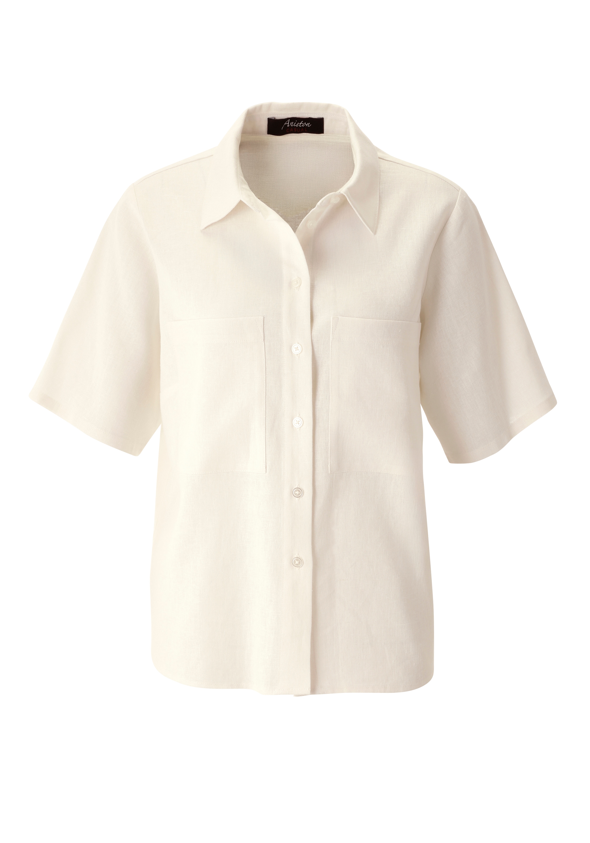 Aniston CASUAL Kurzarmbluse mit Leinen - NEUE KOLLEKTION
