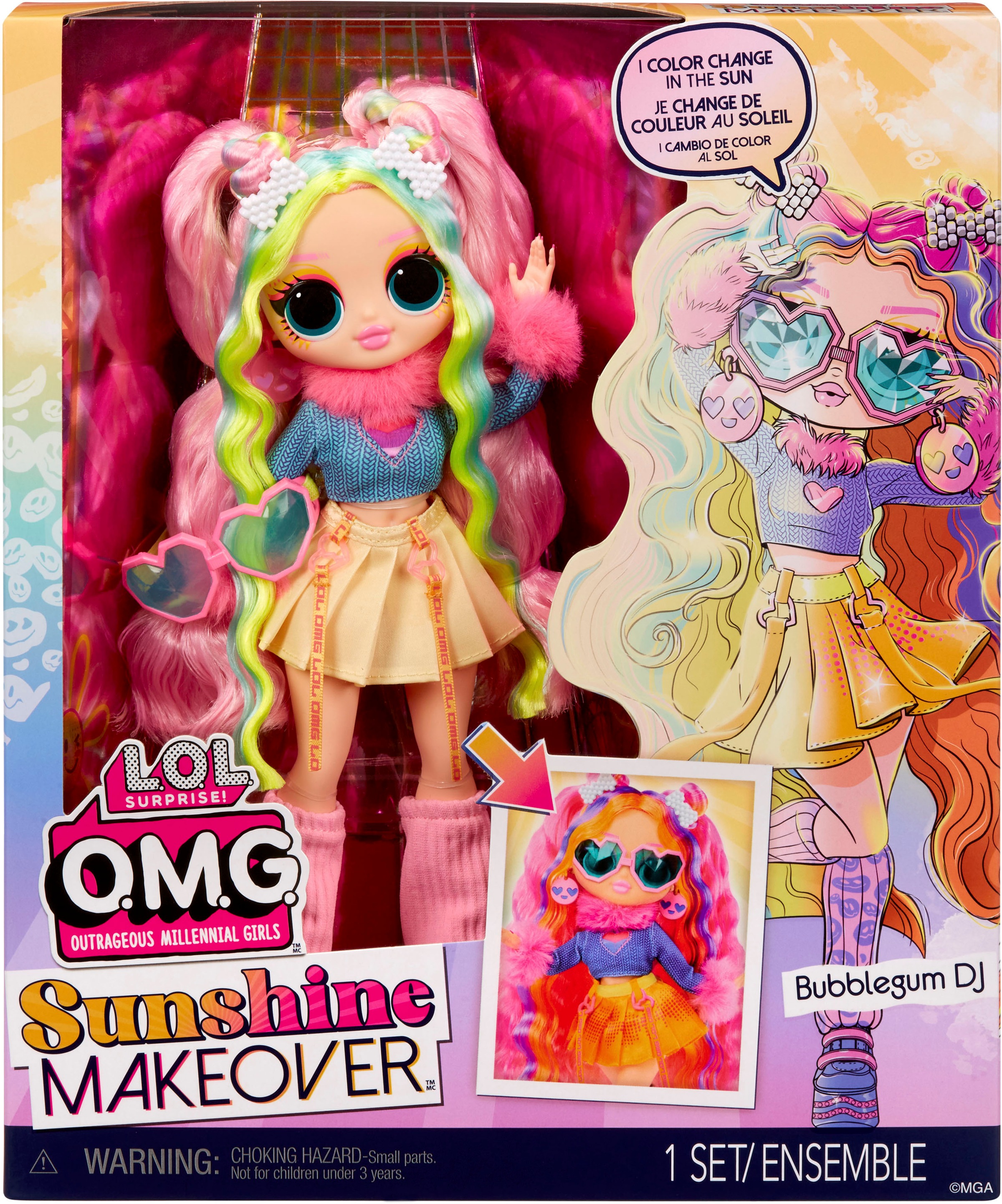 L.O.L. SURPRISE! Anziehpuppe »OMG Sunshine Color Change - Bubblegum DJ«