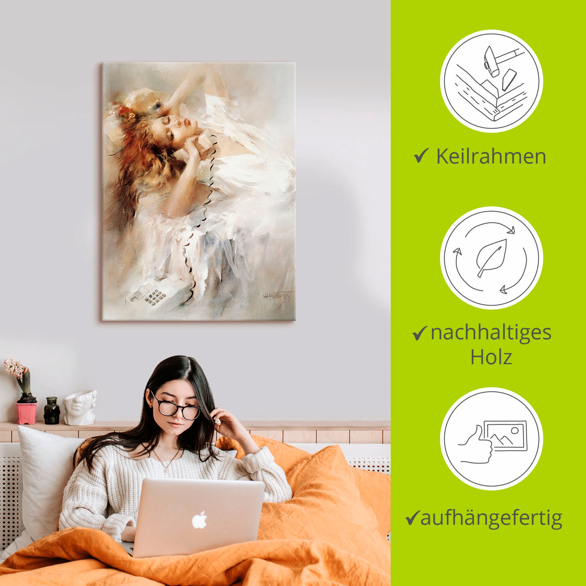 Artland Wandbild »Hoffnungsvoll«, Frau, (1 St.), als Leinwandbild, Poster in verschied. Größen