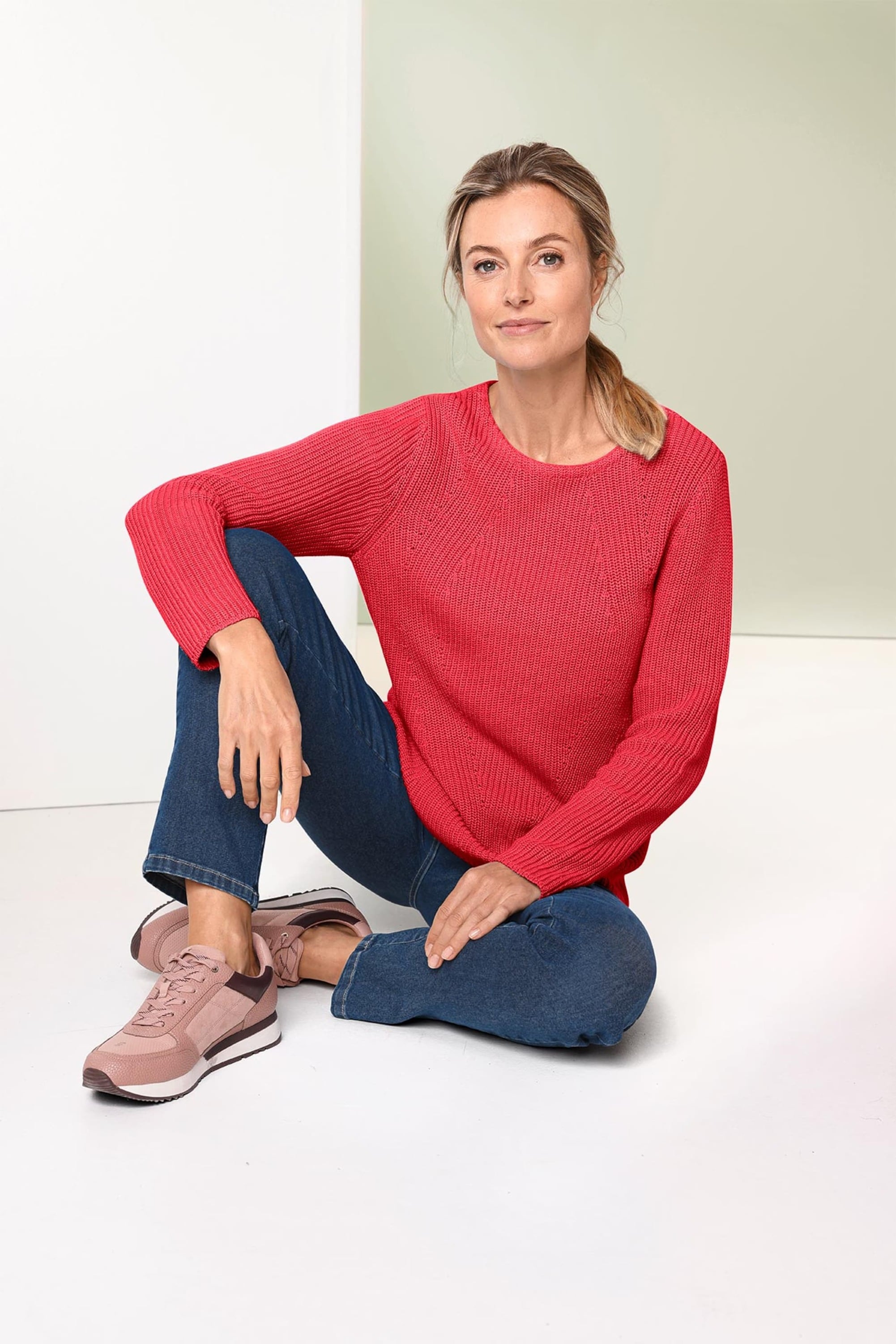 GOLDNER Strickpullover »Figurschmeichelnder Pullover aus reiner Baumwolle«