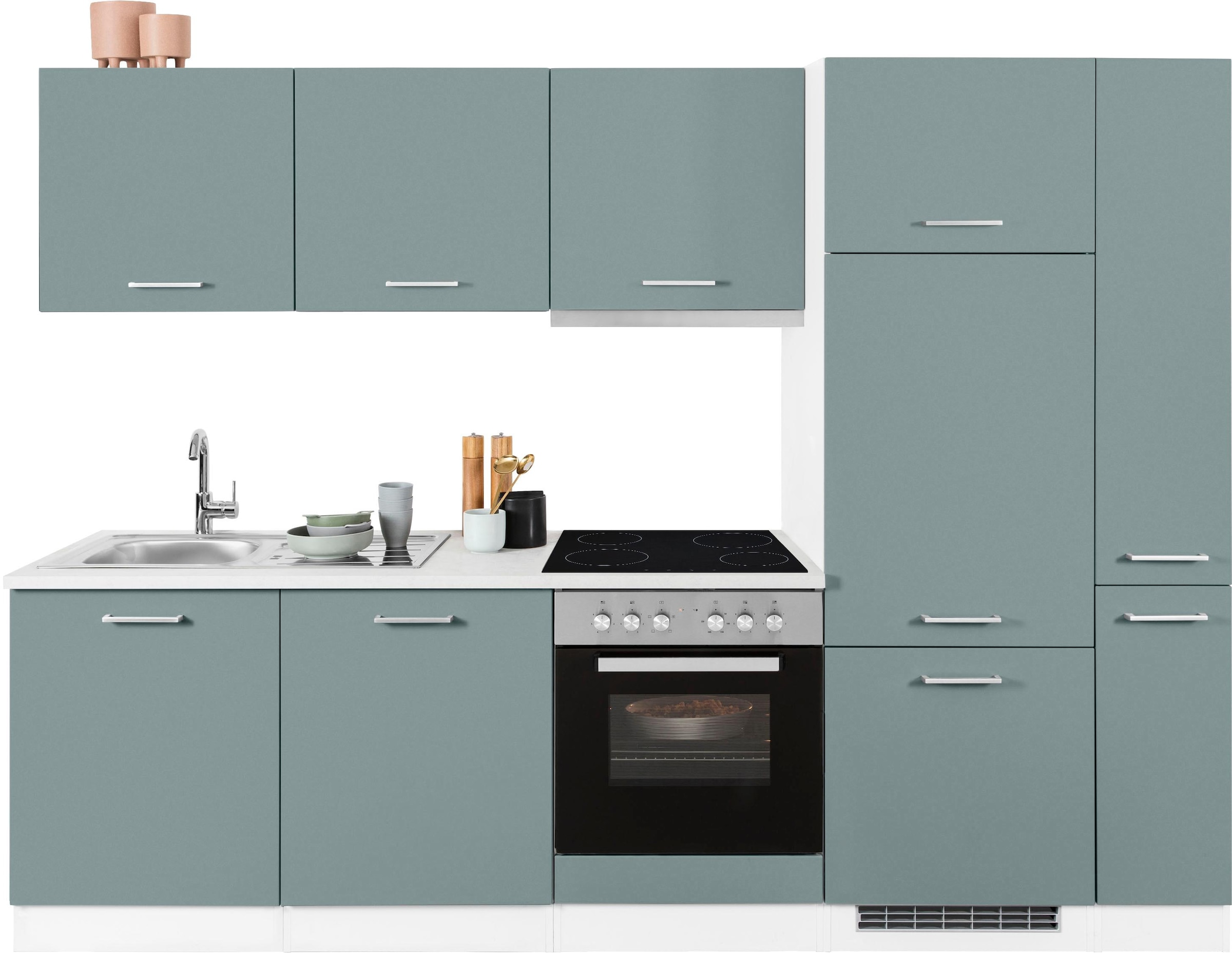 HELD MÖBEL Küchenzeile »Visby«, mit E-Geräten, Breite 270 cm inkl.  Kühlschrank bestellen bei OTTO
