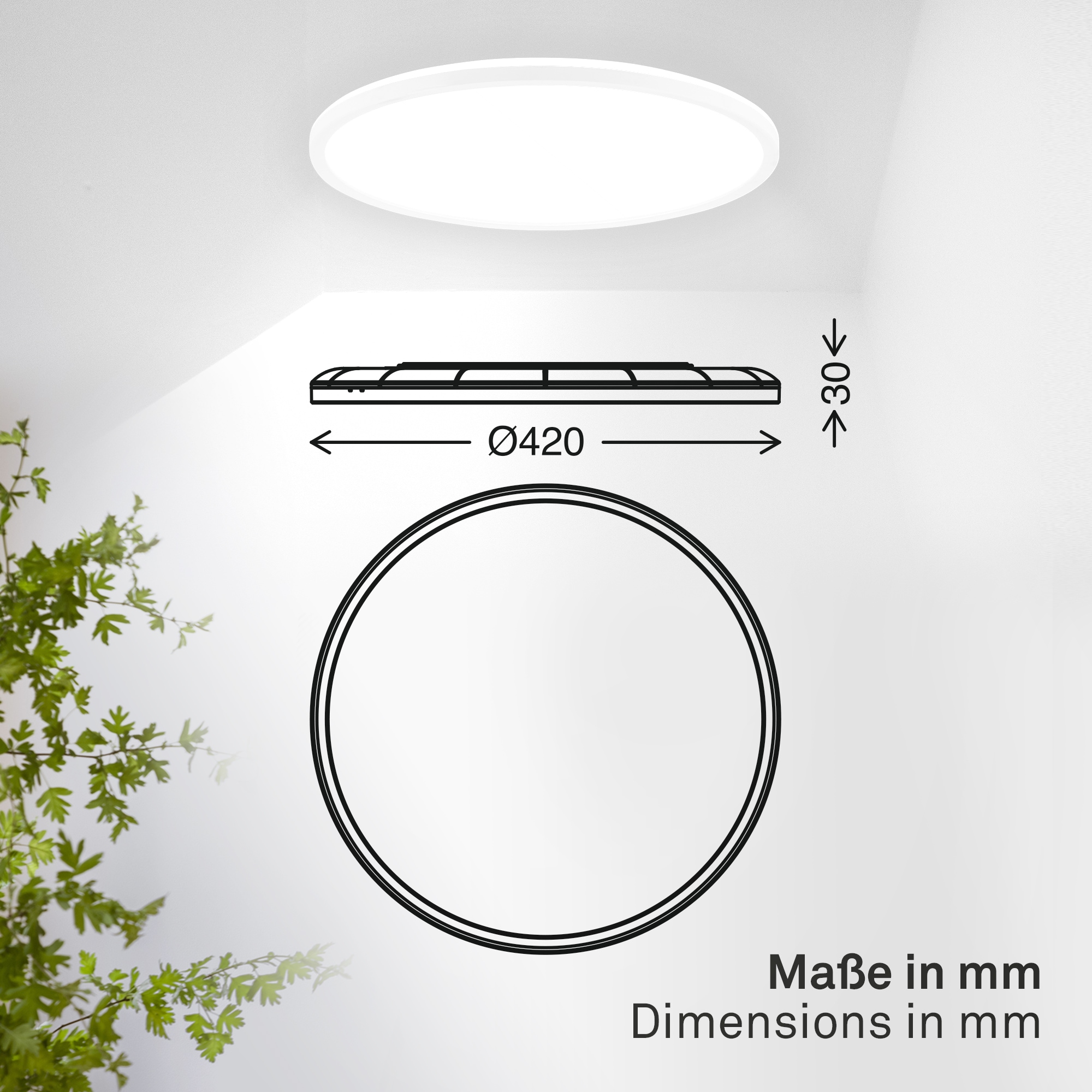 B.K.Licht LED Panel »SHALLOW« LED-Board 1 Stk. Neutralweiß 42x3 cm, Badlampe, Badezimmer, Küche, Wohnzimmer