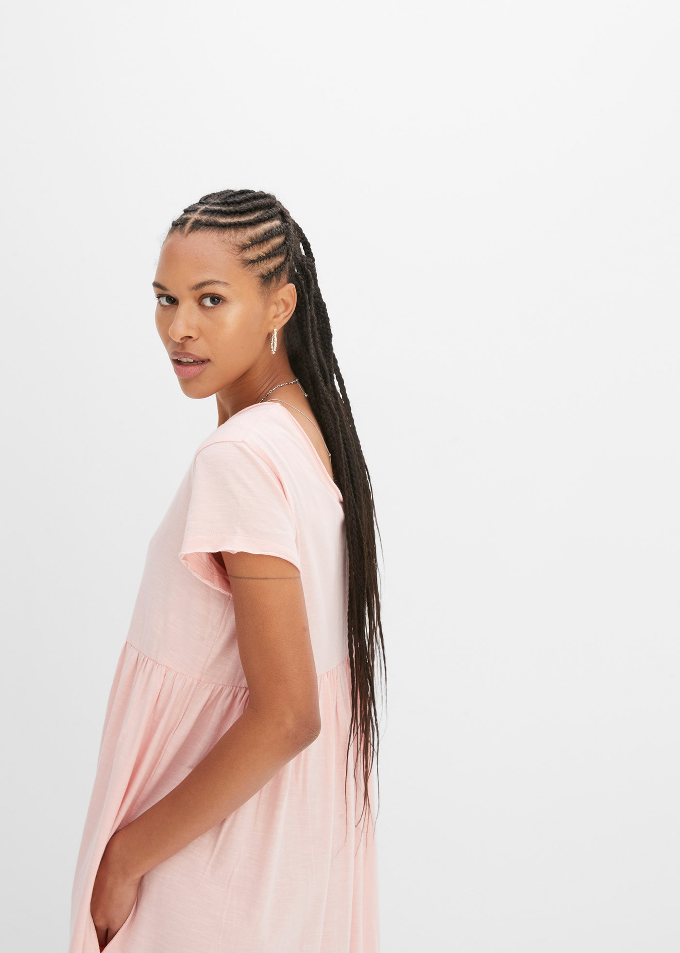 bonprix Midikleid »Midikleid aus reiner Baumwolle« Midikleid aus reiner Baumwolle