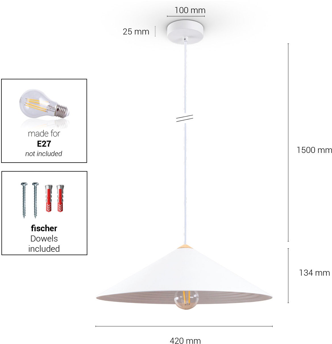 Paco Home Pendelleuchte »ROLLINA«, Leuchtmittel E27 | ohne Leuchtmittel, Pendelleuchte Esszimmer Küchenlampe Metall Industrial Design E27