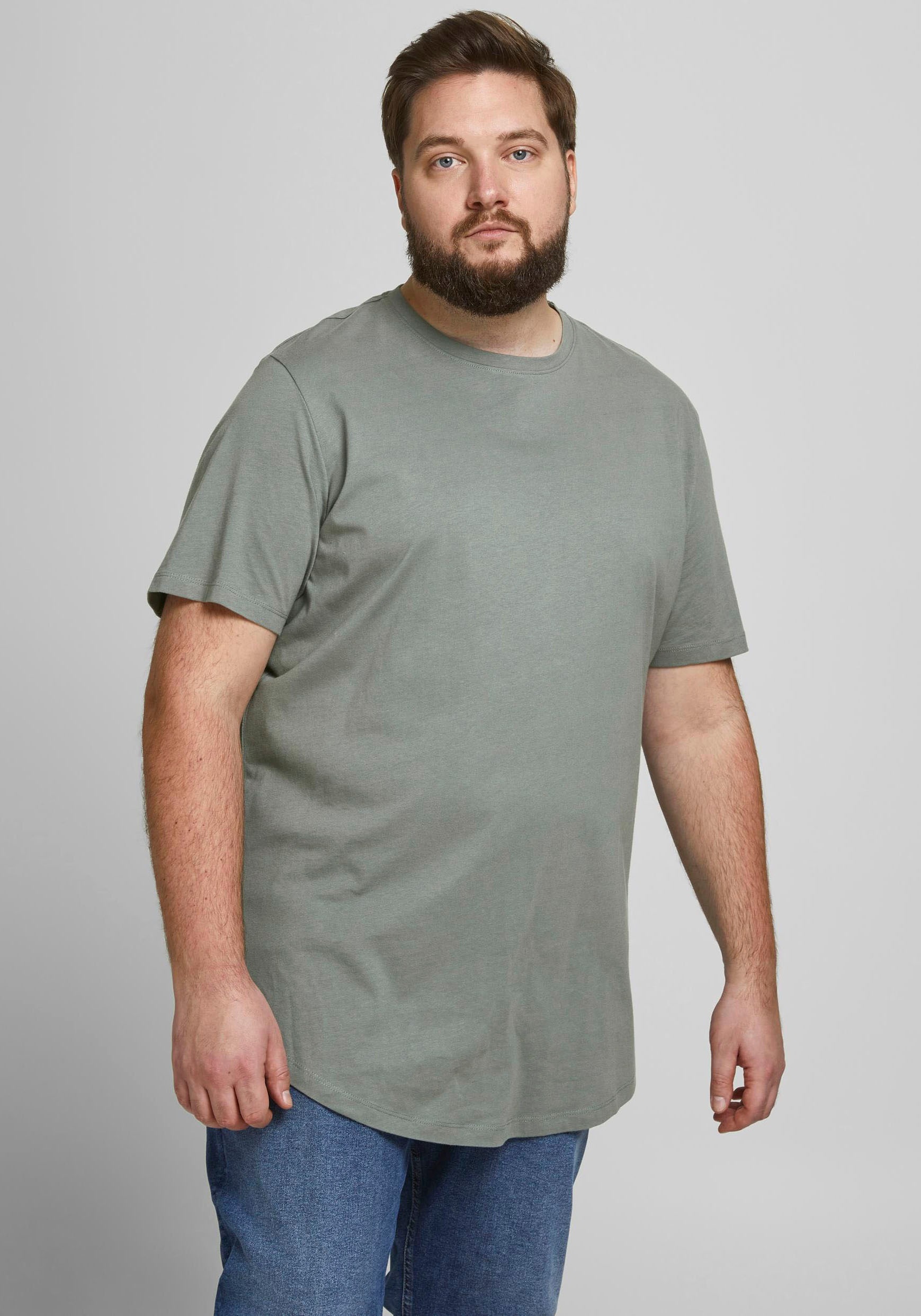 Jack & Jones PlusSize T-Shirt »NOA TEE«, mit abgerundetem Saum, bis Größe 6XL