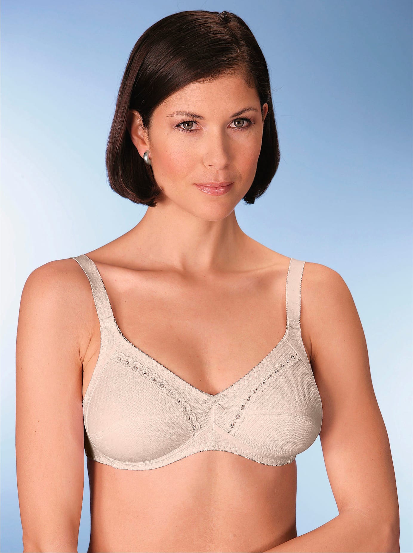 Naturana Damen Bügelloser BH 2-Stück-Packung in beige, Größe Cup A