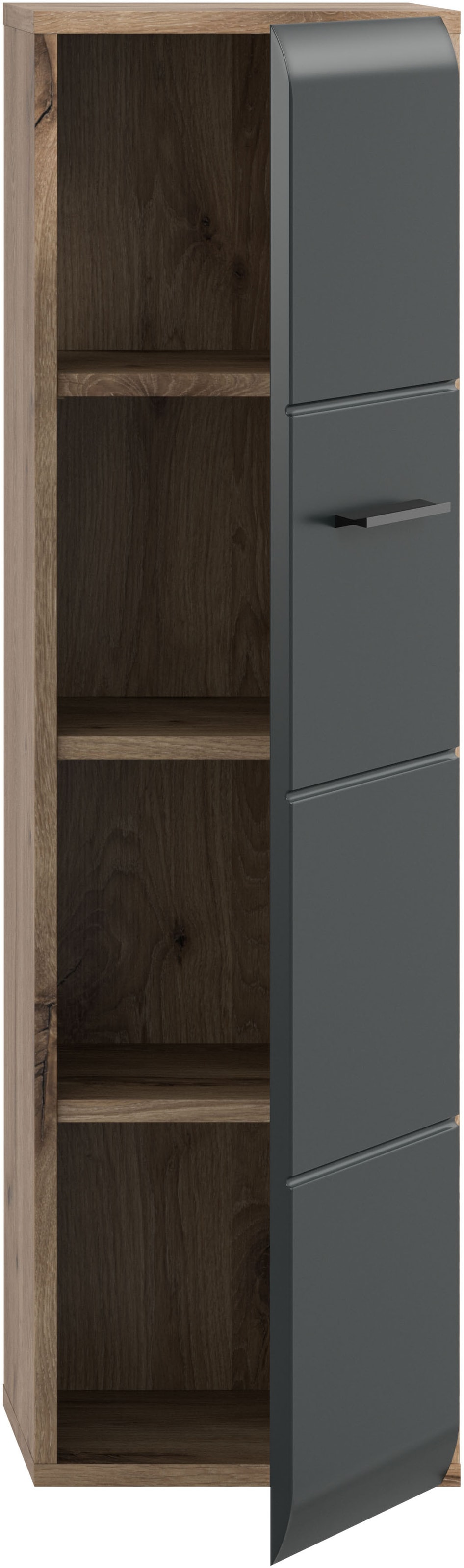 INOSIGN Stauraumschrank 1 Stk. tlg. Florenz, Badschrank Nox Oak NB, 106 cm hoch, 4 Fächer