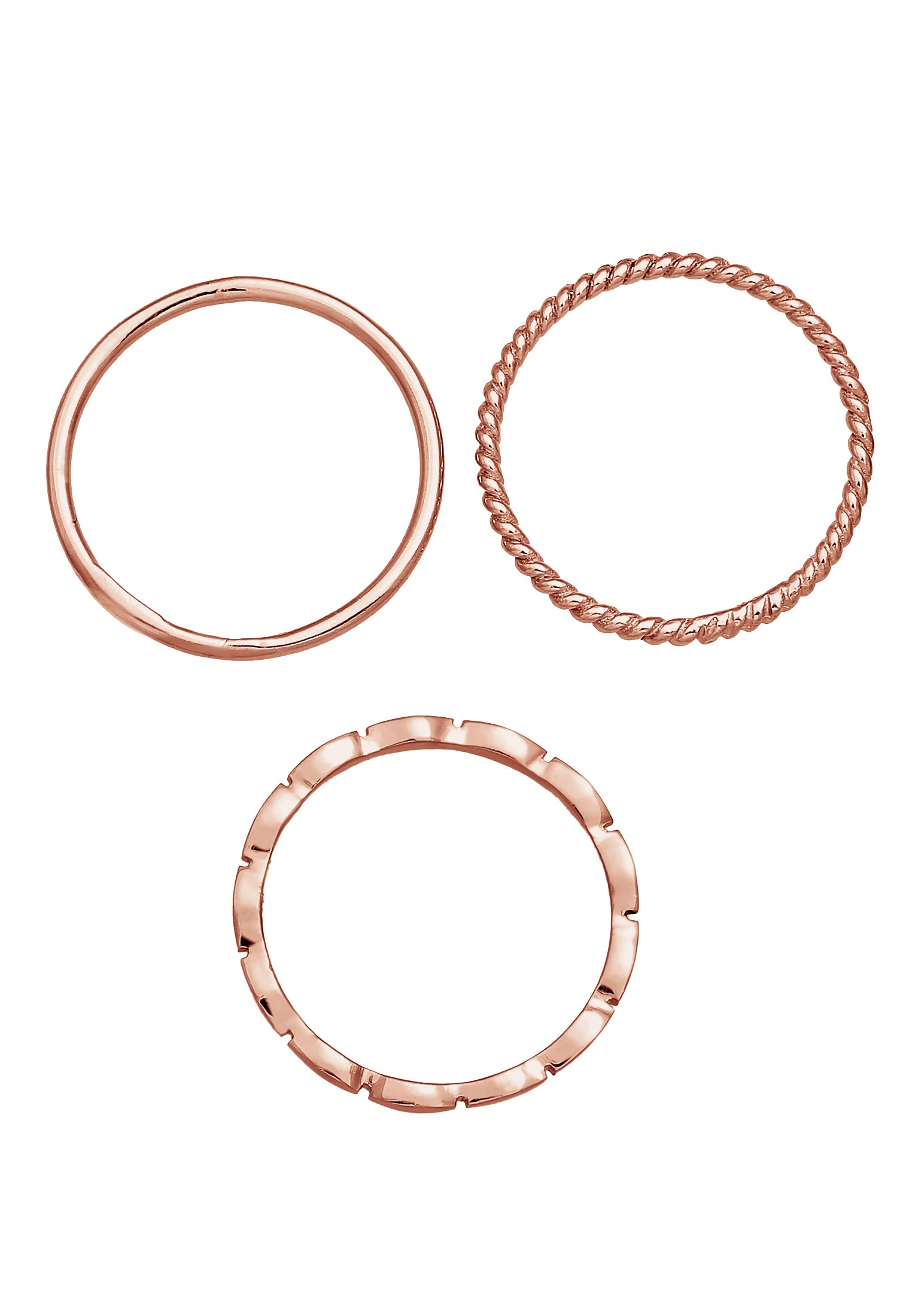 Elli Ring-Set »Ring Stapelringe Stacking Bandring 3er Set 925 Silber«