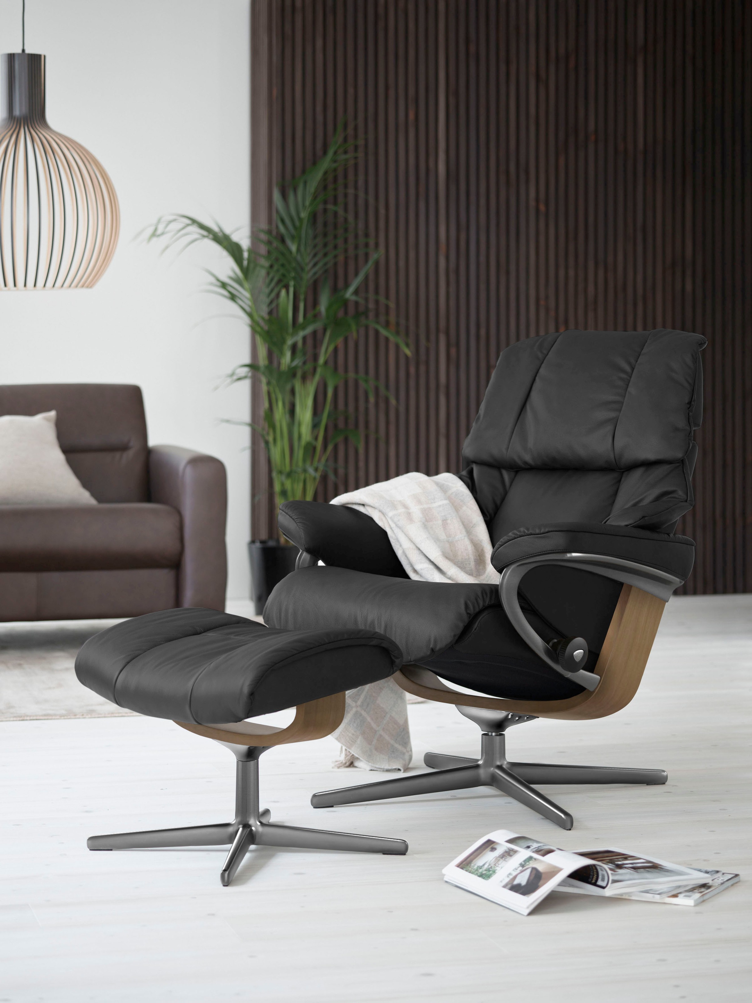 Stressless® Fußhocker »Reno« mit Cross Base, Größe S, M & L, Holzakzent Eiche
