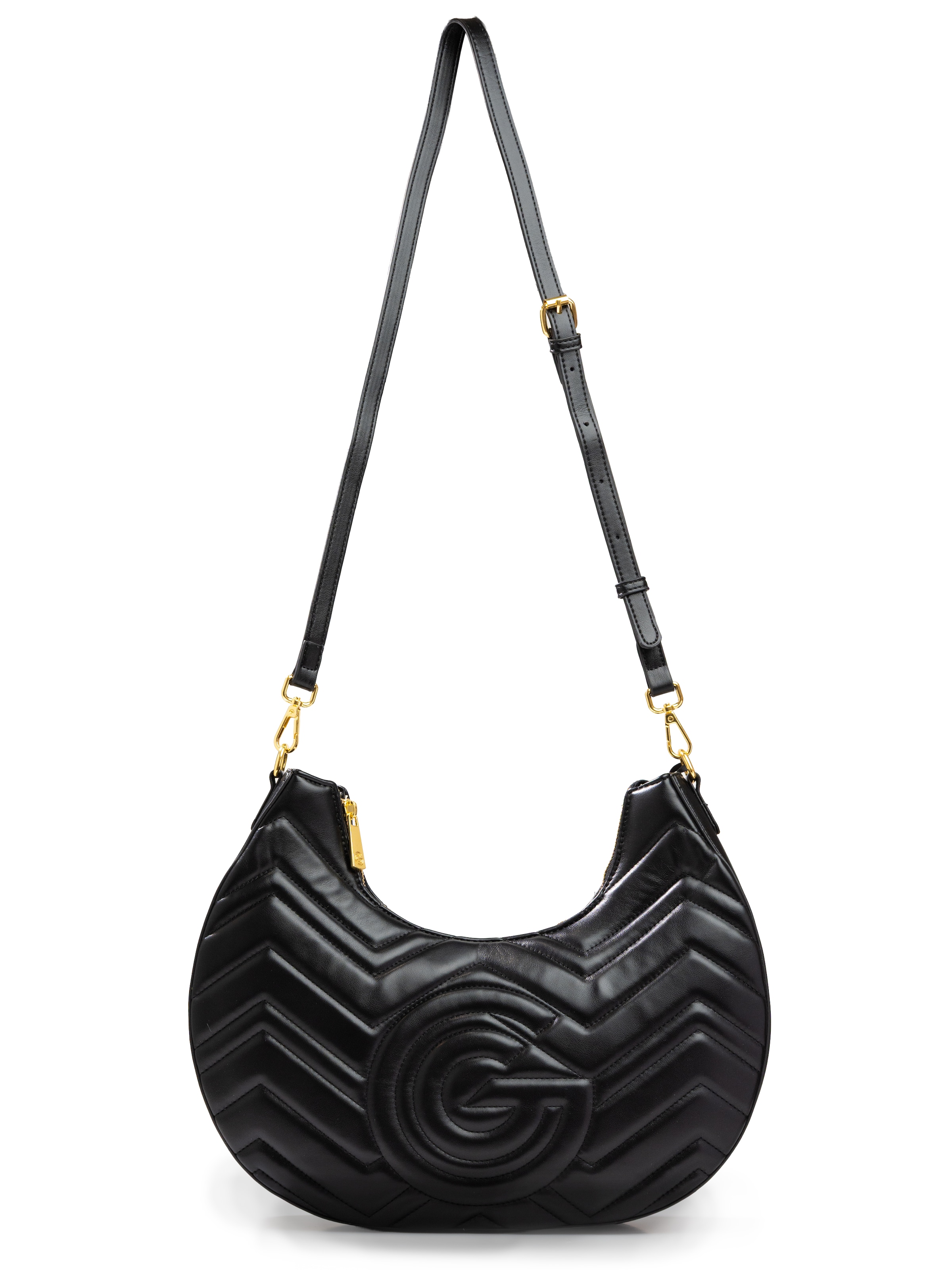 Gabriella GUCCI Hobo »JENNIFER« Damen Henkeltasche, Schultertasche, Umhängetasche mit vielen Details