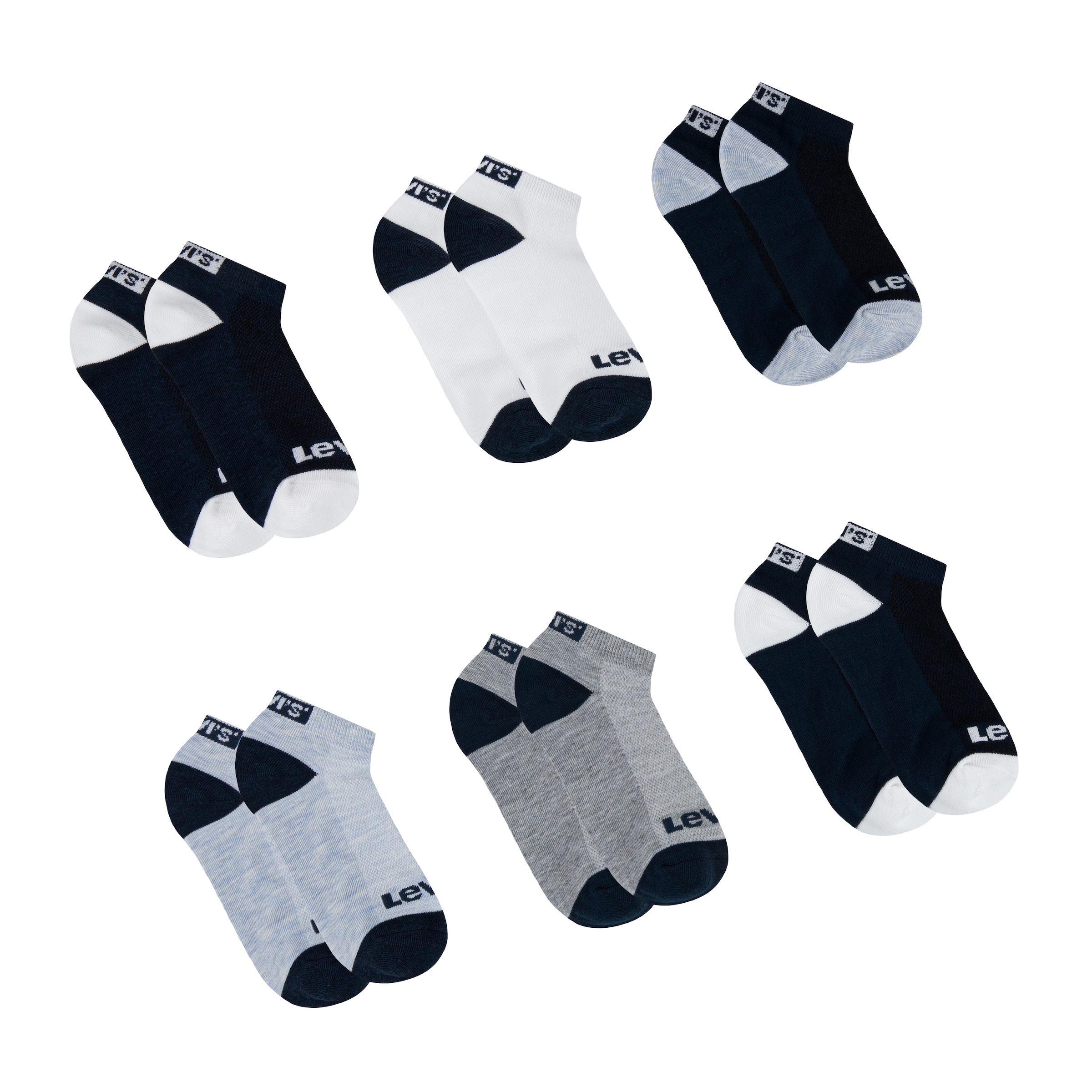 Levi's® Kids Kurzsocken »LHN BOX TAB LOW CUT 6PK MarkeL«, (Packung, 6 Paar), UNISEX