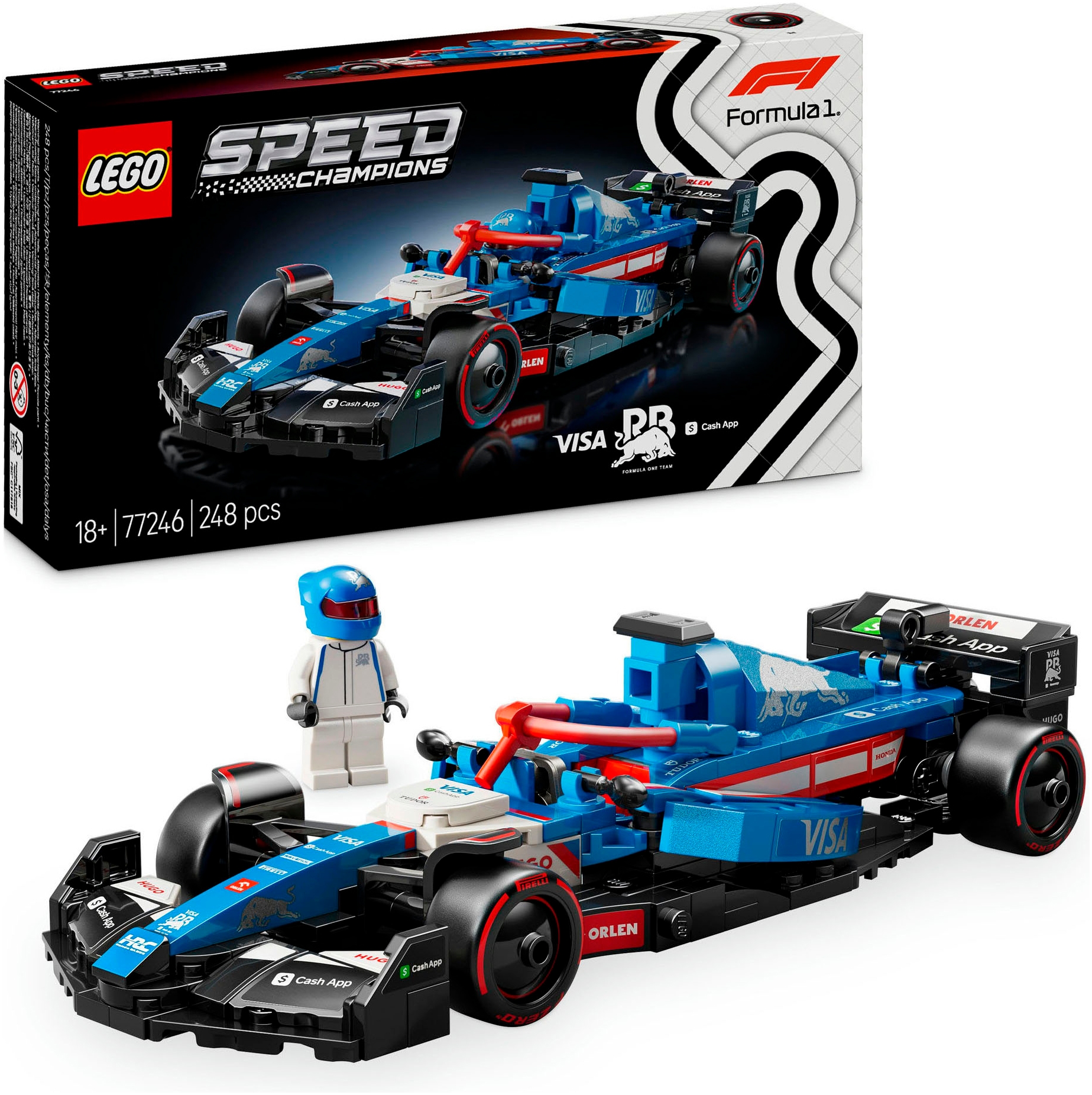 LEGO® Konstruktionsspielsteine »Visa Cash App RB VCARB 01 F1® Rennauto (77246), LEGO® Speed...