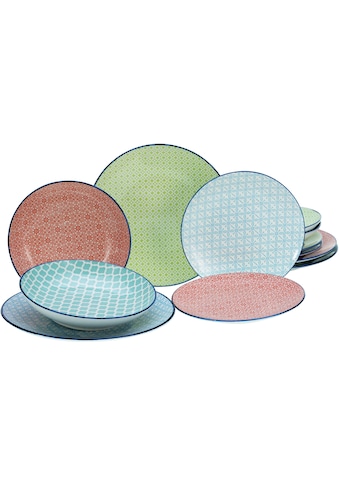 Teller-Set »Mediterran«, (Set, 12 tlg.)