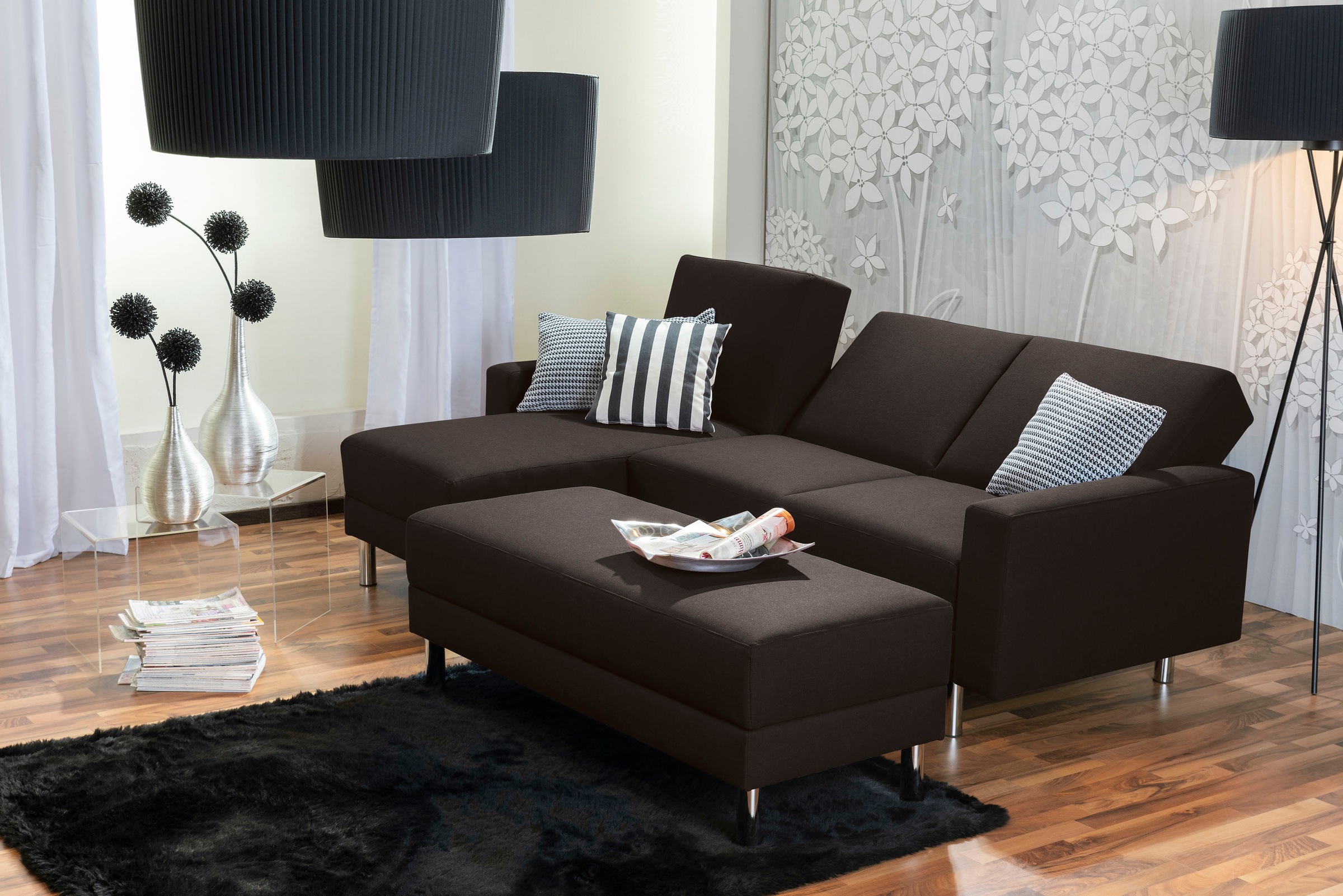 Max Winzer® Schlafsofa »Just Fresh modernes kubisches Sofa, Rückenverstellung für Sitzkomfort«, Recamiere links oder rechts montierbar, elegante Metallfüße
