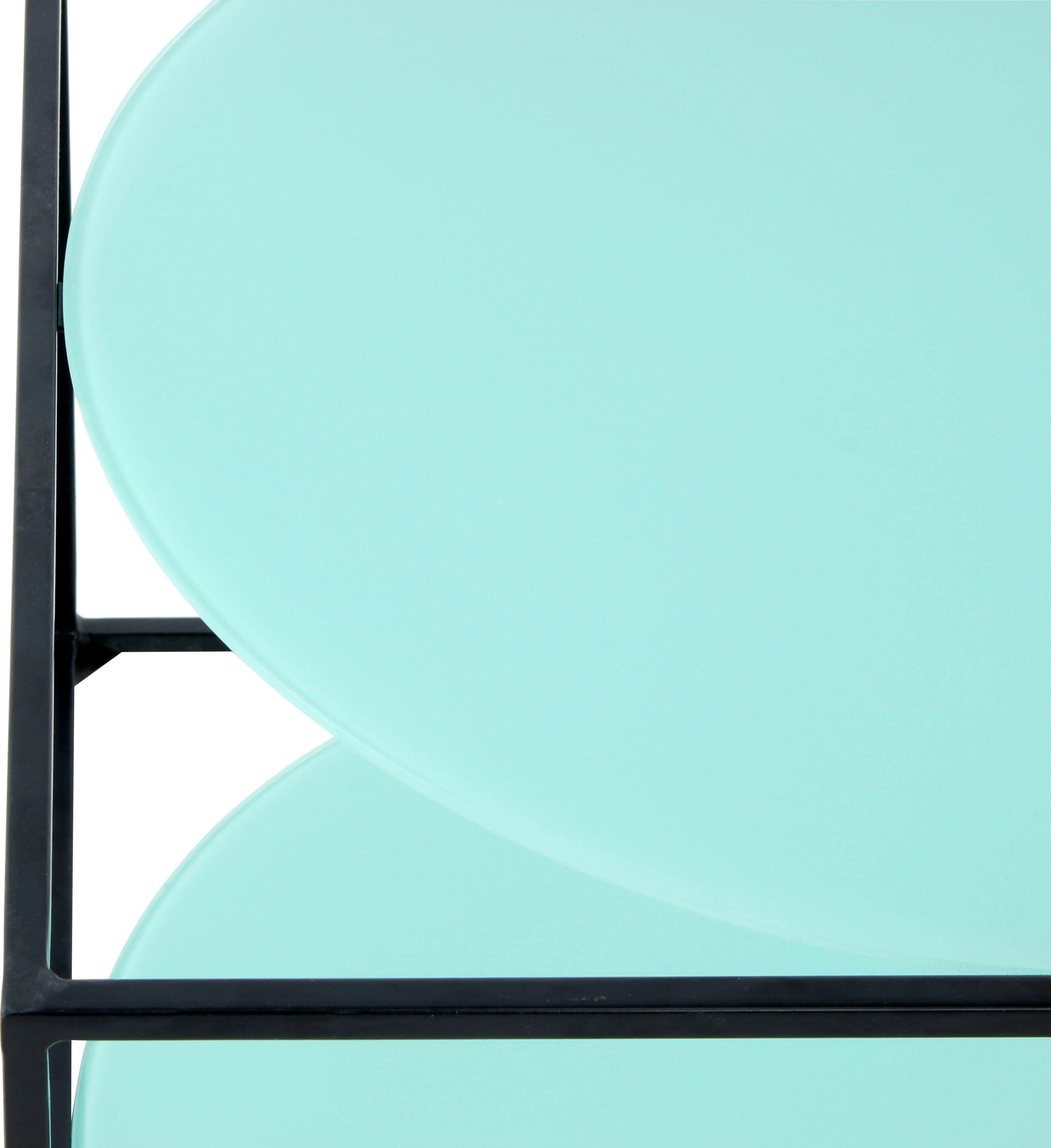 Kayoom Beistelltisch »Cody, Beistelltisch in Würfelform, offenes, modernes Design«, (1 St.), moderne Kubusform mit runden Ablageflächen aus Glas