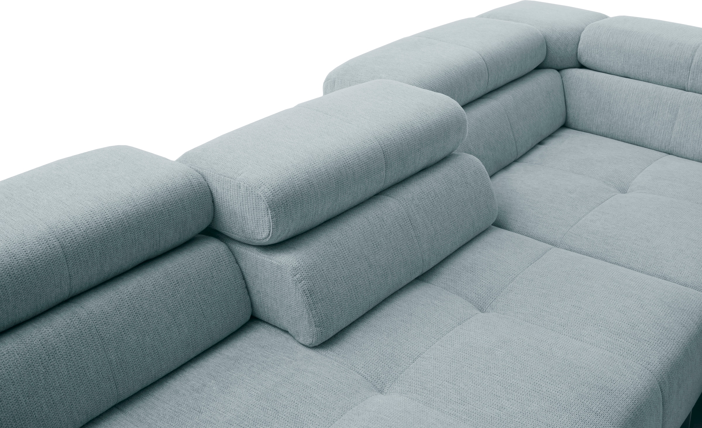 Home affaire Ecksofa »Claya Move, L-Form, Kopf- & Rückenverstellung, Breite 282 cm« Moderne Steppung, weicher Polsteraufbau & saugroboterfreundliche Höhe