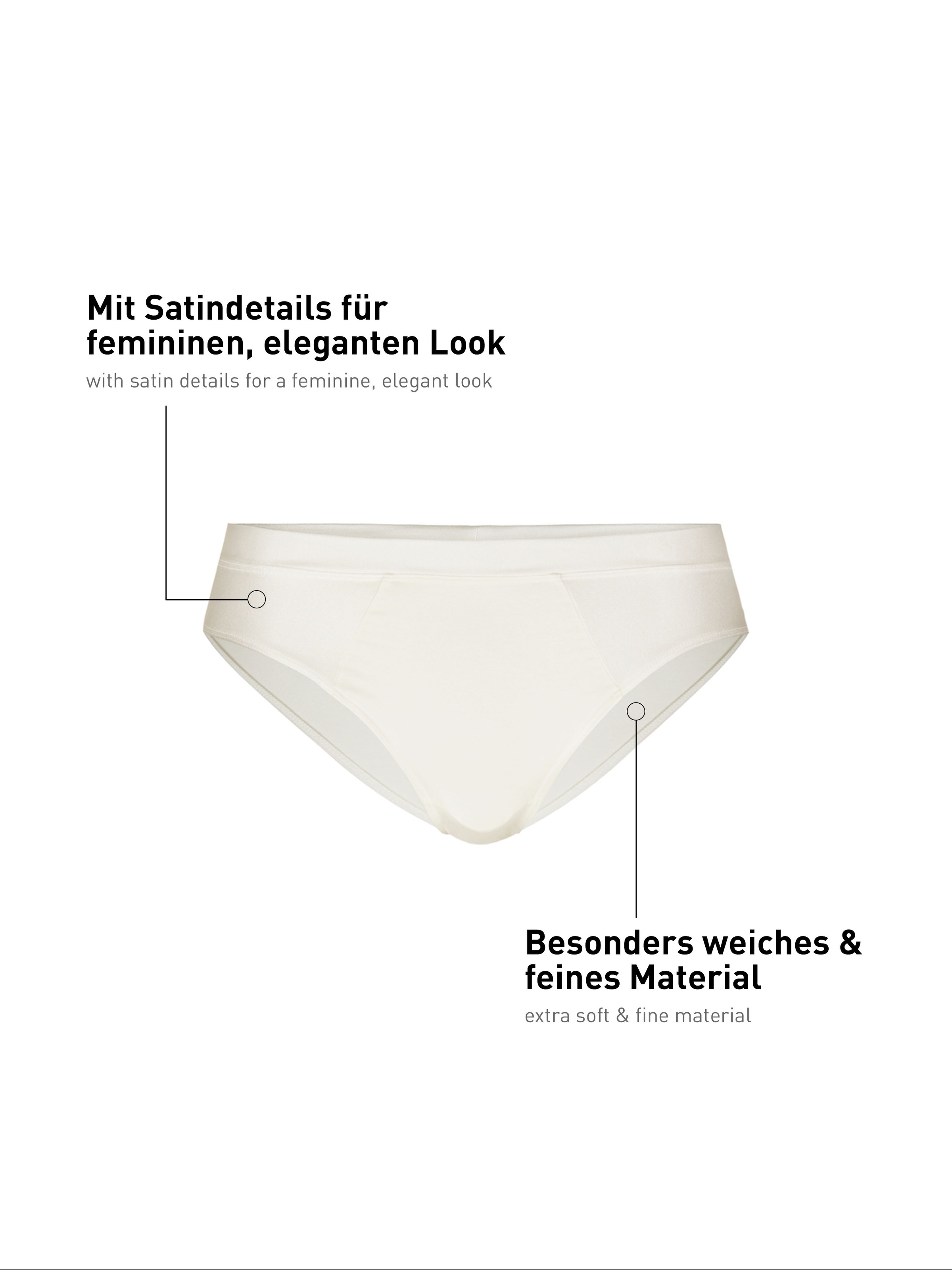 CALIDA Slip »Cate«, schimmernde Satin-Blende, femininer Look, Single Jersey, elastisch