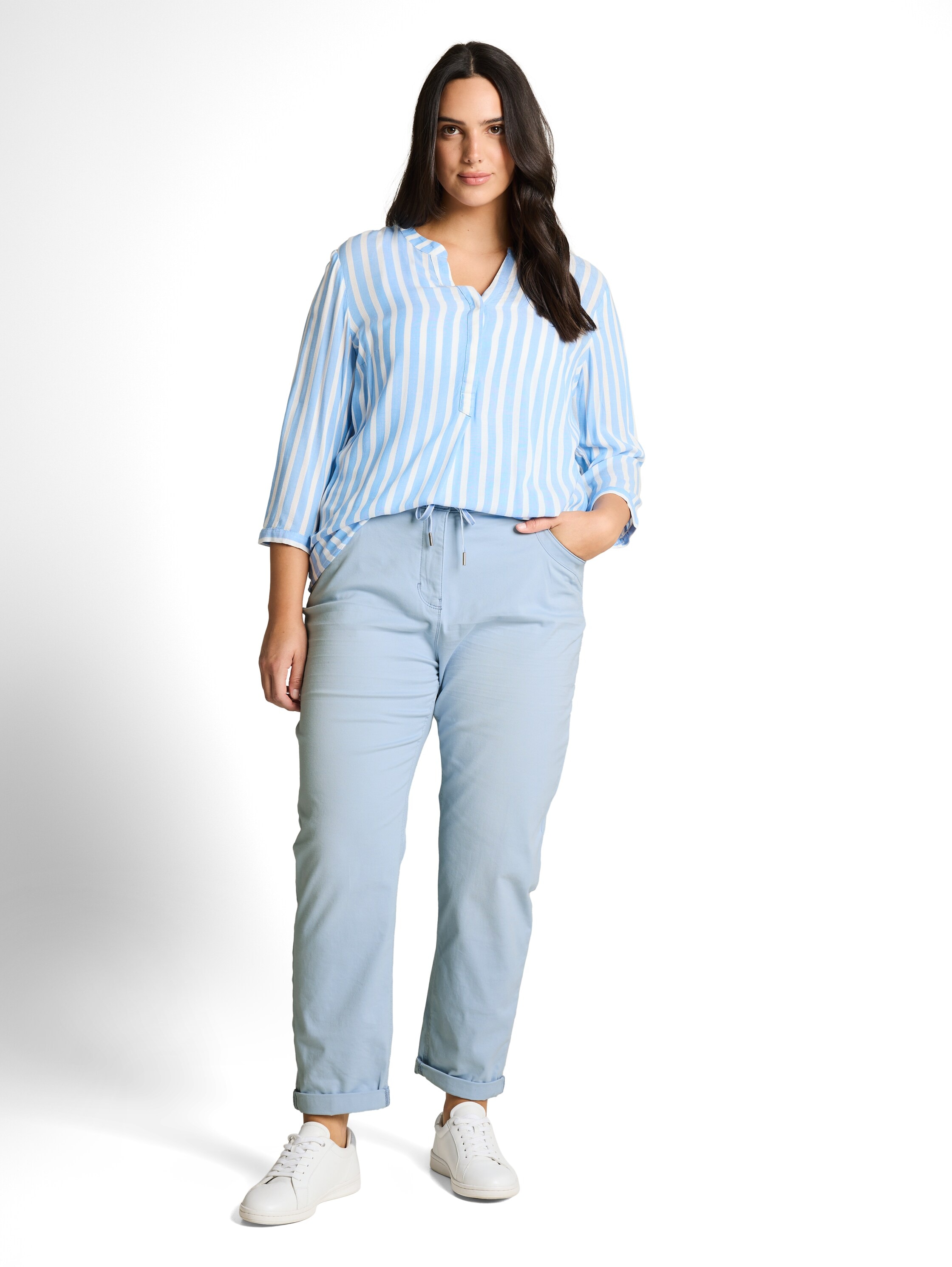 TOM TAILOR PLUS Jogger Pants  im 5-Pocket-Stil mit Stretch und Bindeband