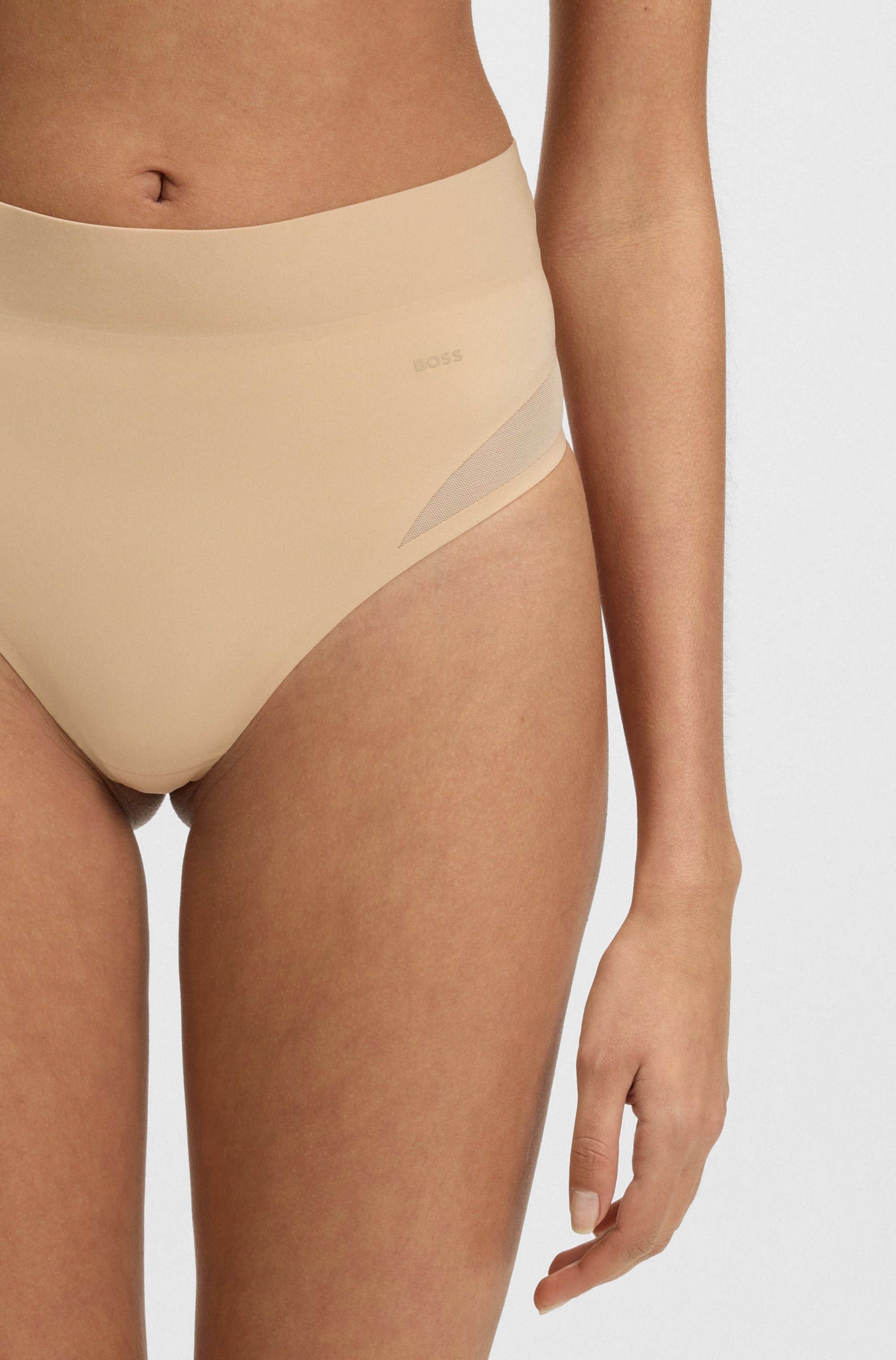 BOSS Formstring »High Waist Shapewear THONG B.BODY«, mit Meshdetails, hoher Bund