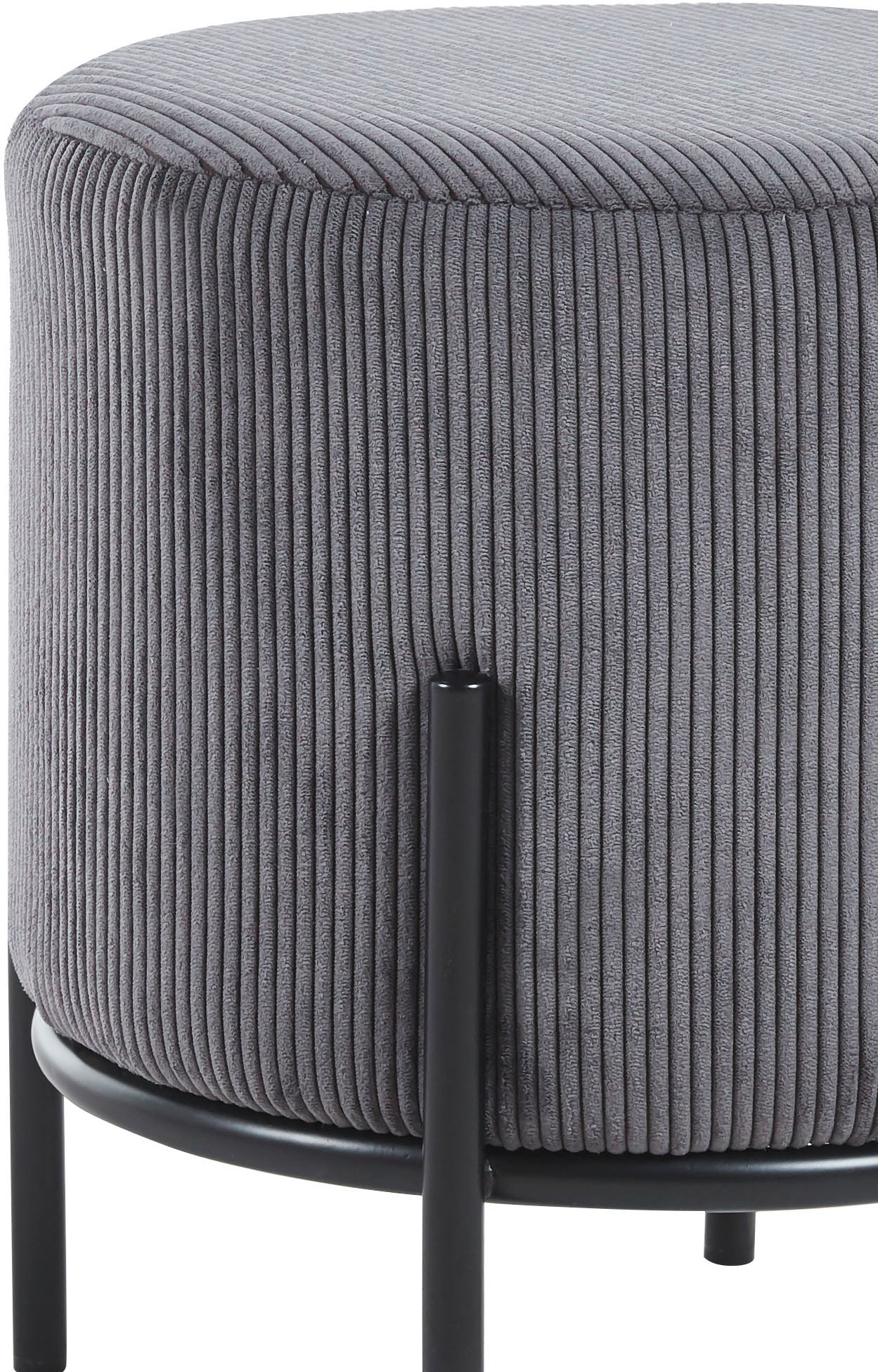 SalesFever Polsterhocker »Komfortabler Polsterhocker« mit Design-Gestell aus schwarzem Metall