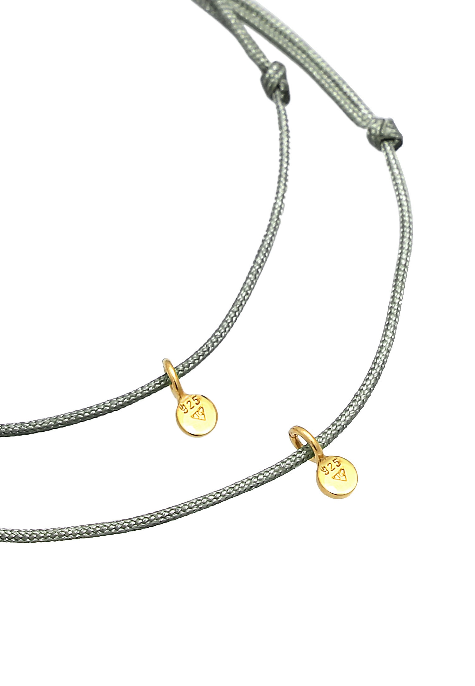 Elli Armketten Set »Armband Elli Armband Feder Mutter Kind Set Nylon 925 Silber vergoldet«