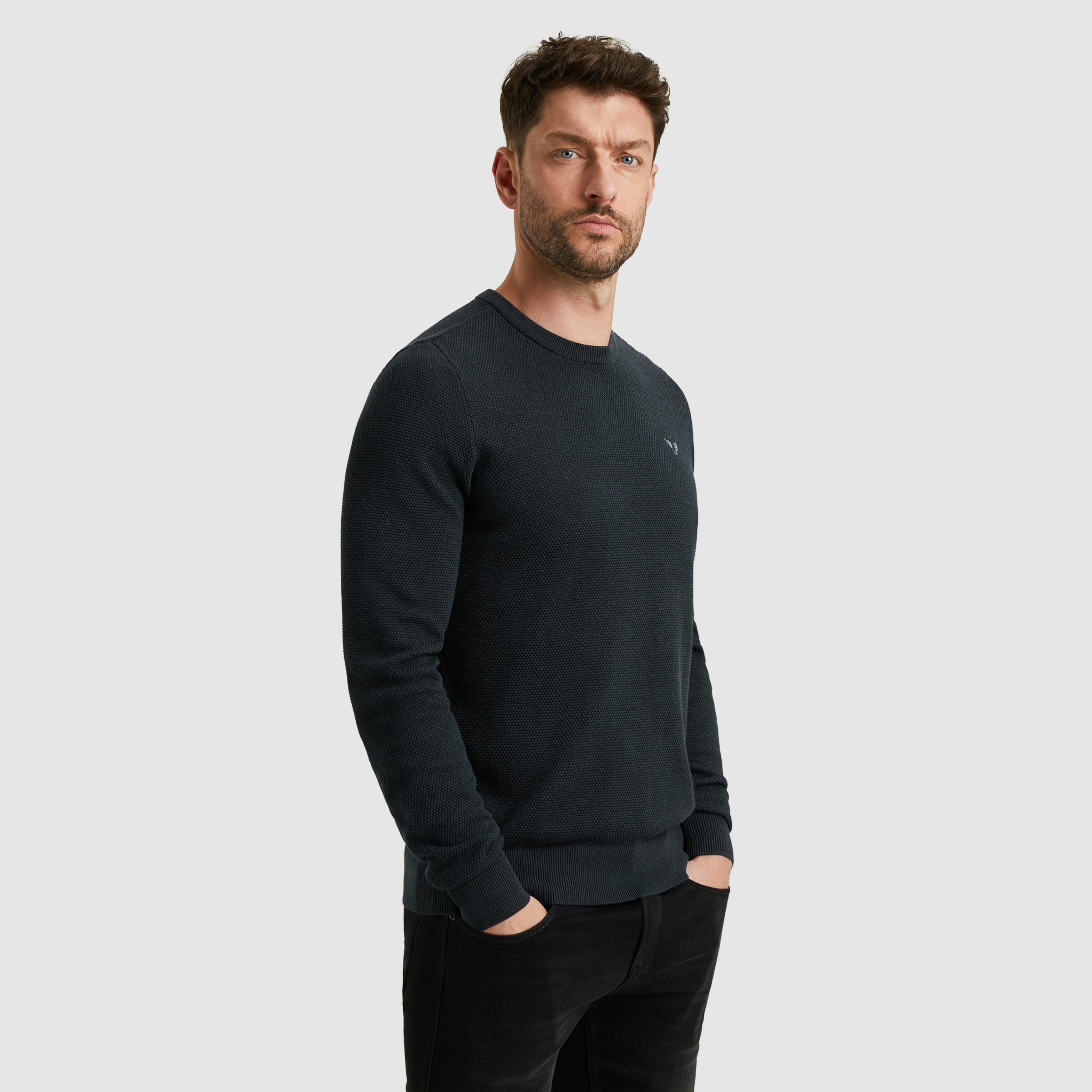 PME LEGEND Rundhalspullover, mit Logo Stickerei