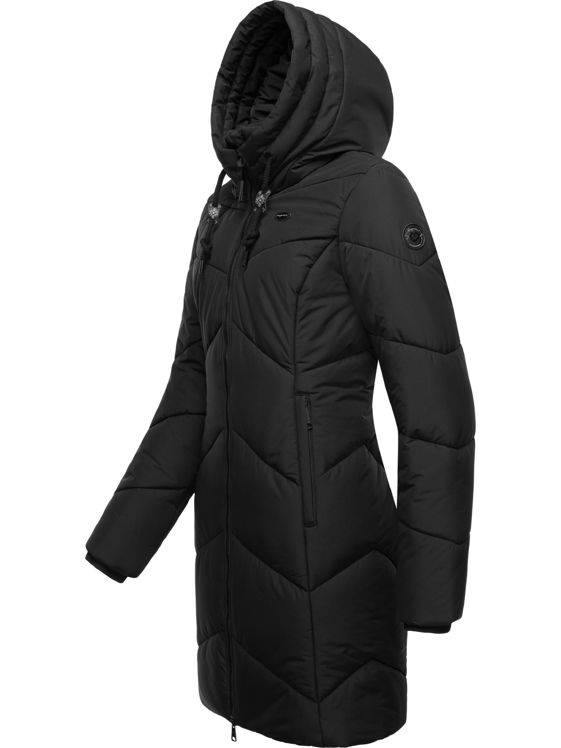 Ragwear Steppmantel »Steppmantel Novista«, Stylischer Wintermantel mit zick zack Muster und großer Kapuze