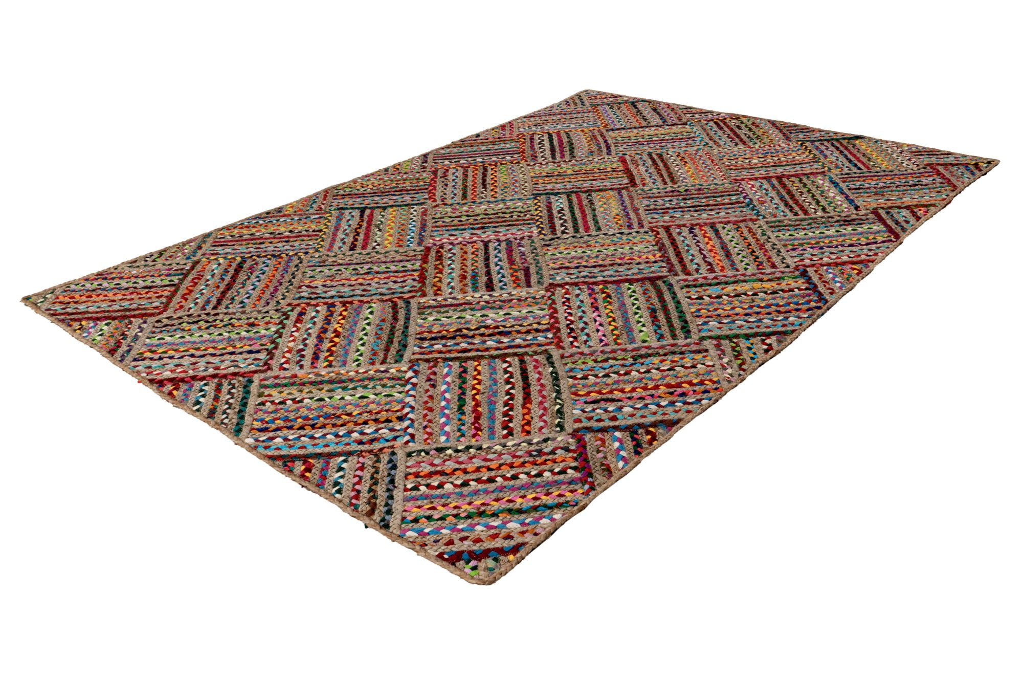 Kayoom Teppich »Tulum 355« rechteckig 8 mm Höhe Kurzflor, Handgeknotet, Vegan, Fußbodenheizungsgeeignet, Wohnzimmer