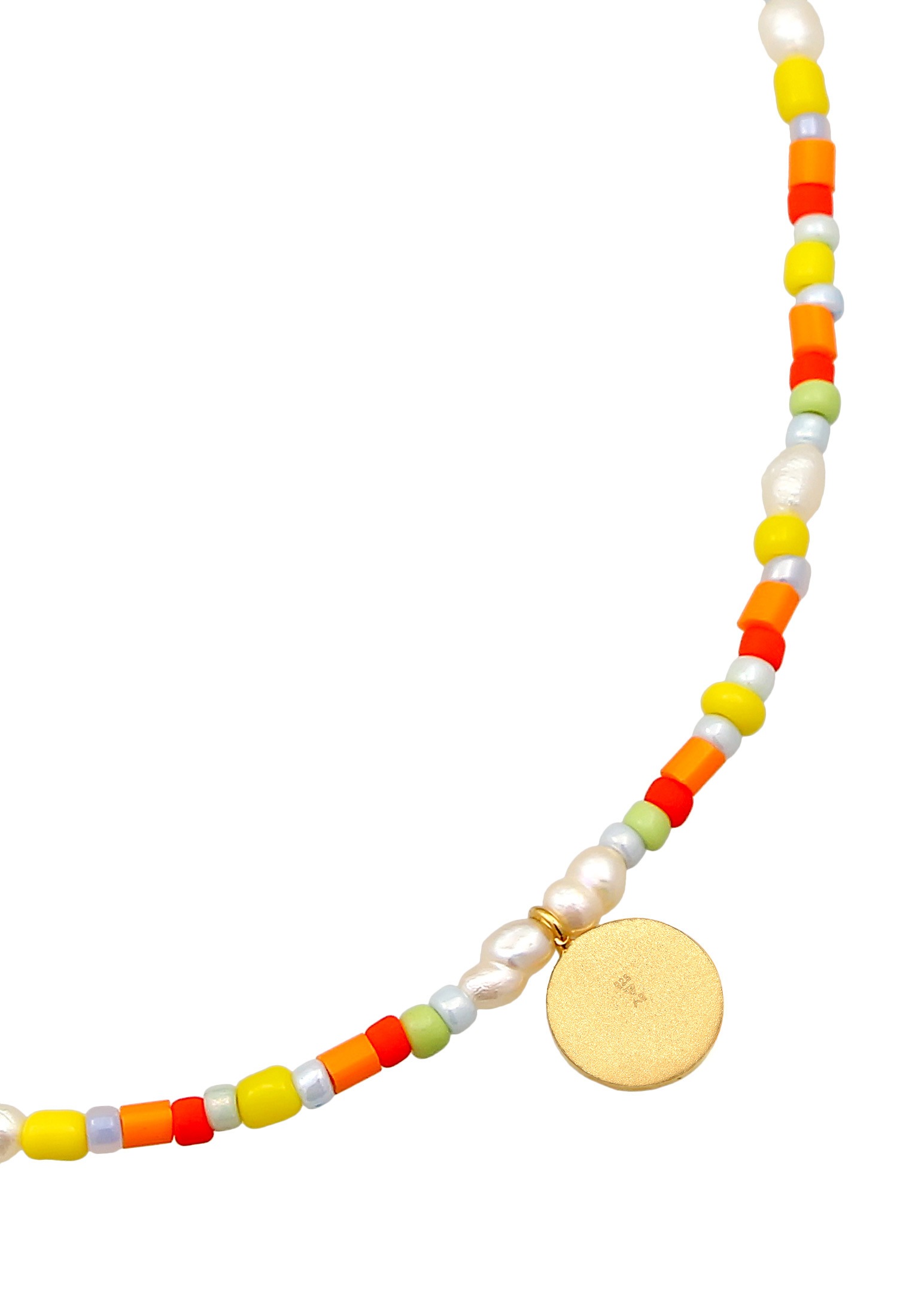 Elli Silberkette »Halskette Choker Plättchen Glas Beads Boho Style 925 Silber«