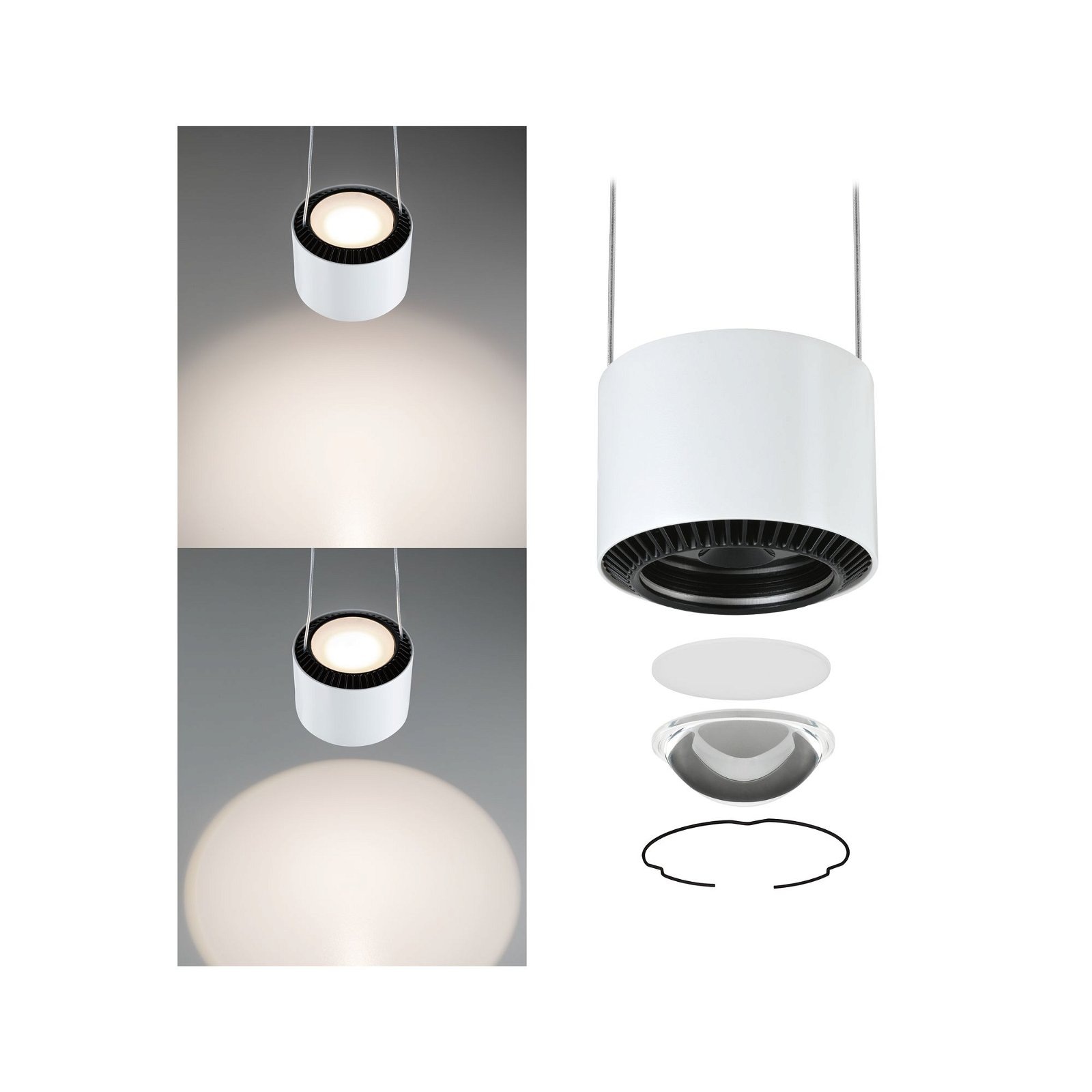 Paulmann Schienensystem-Leuchten »URail Pendel Aldan 860lm/460lm 8,5W 2700K dimmbar 230V Weiß«, dimmbar