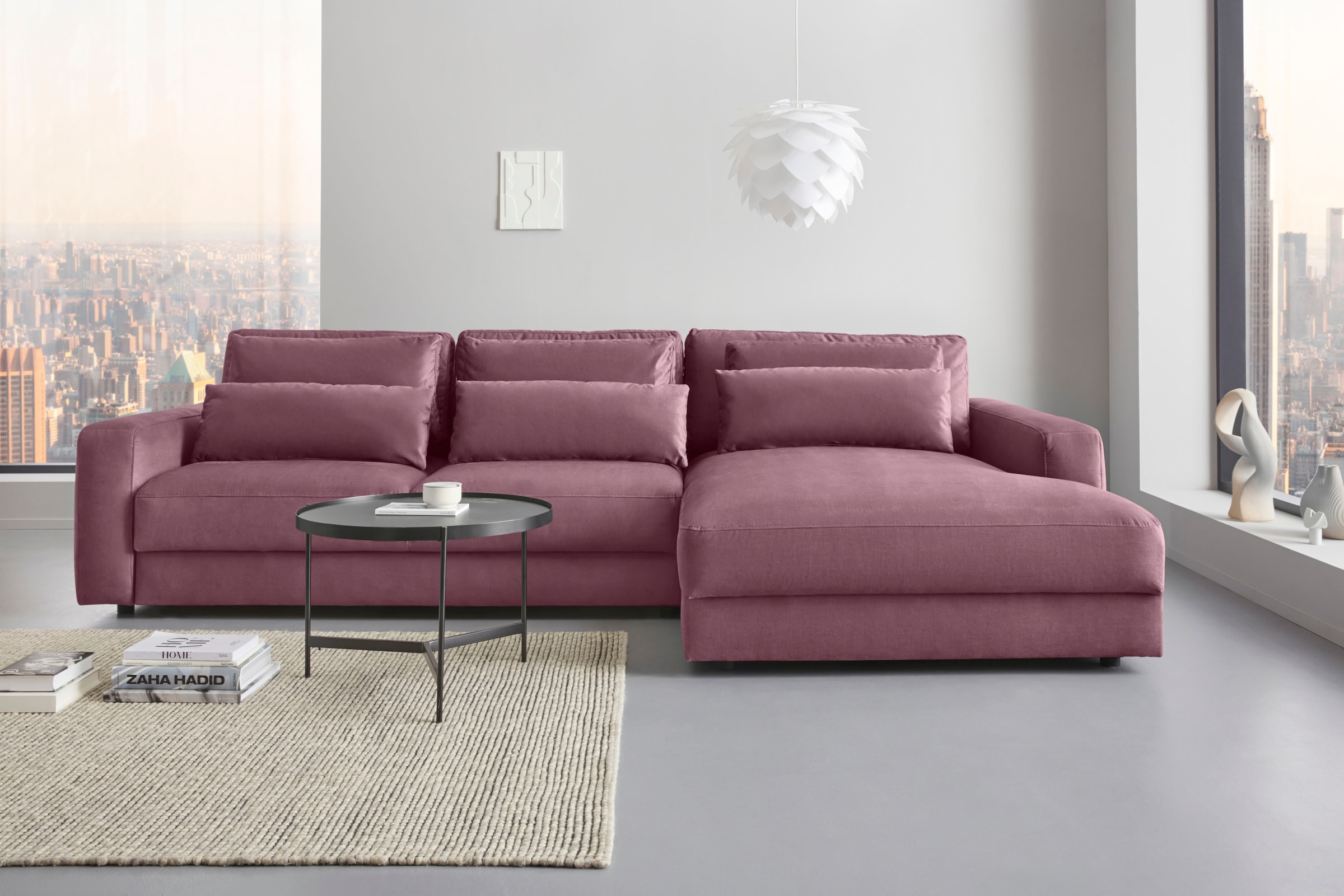 Places of Style Ecksofa »Bloomfield, L-Form«, wahlweise mit Bettfunktion und Bettkasten