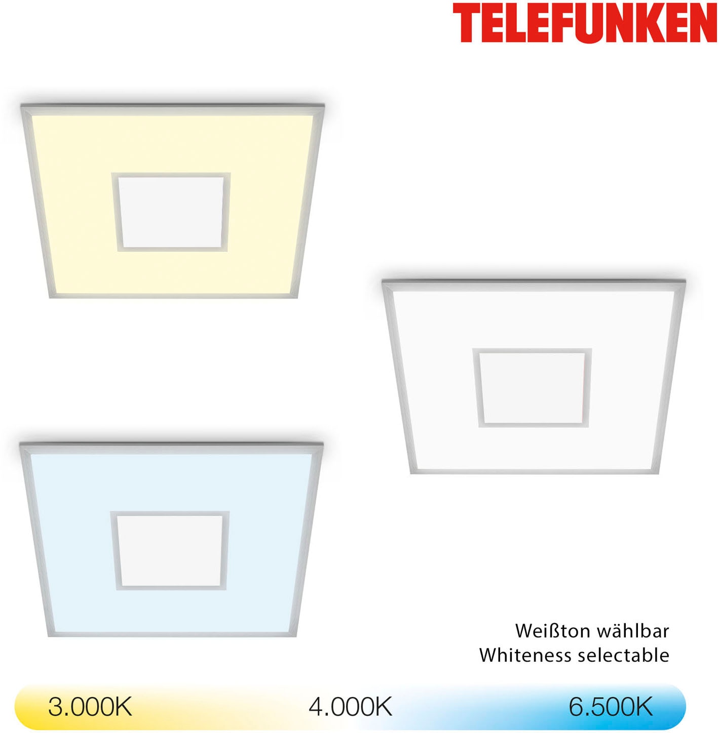 Telefunken LED Panel »319804TF MAGIC CENTO«, Leuchtmittel LED-Board | LED fest integriert, Deckenleuchte Panel CCT Steuerung Magic RGB Beleuchtung Centerlight