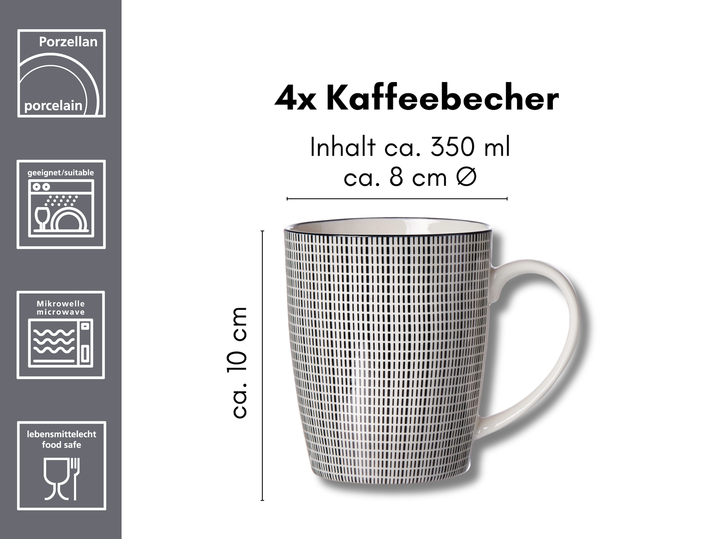 Ritzenhoff & Breker Becher »Takeo«, (Set, 4 tlg.), skandinavisch-schlichter Touch, 350 ml, 4-teilig