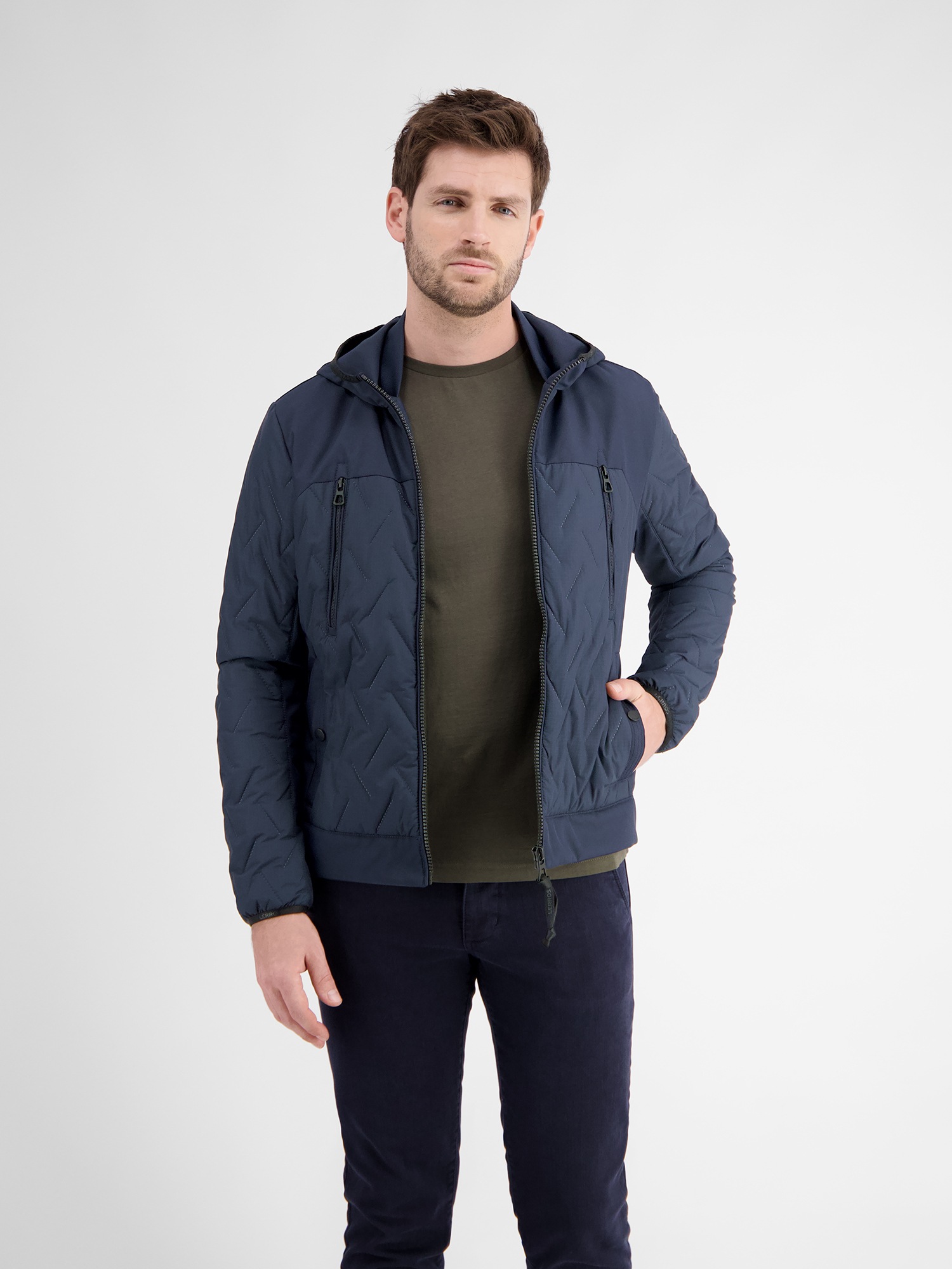 LERROS Steppjacke »LERROS Herren Steppjacke mit Kapuze«, mit Kapuze, Wasser- und windabweisend