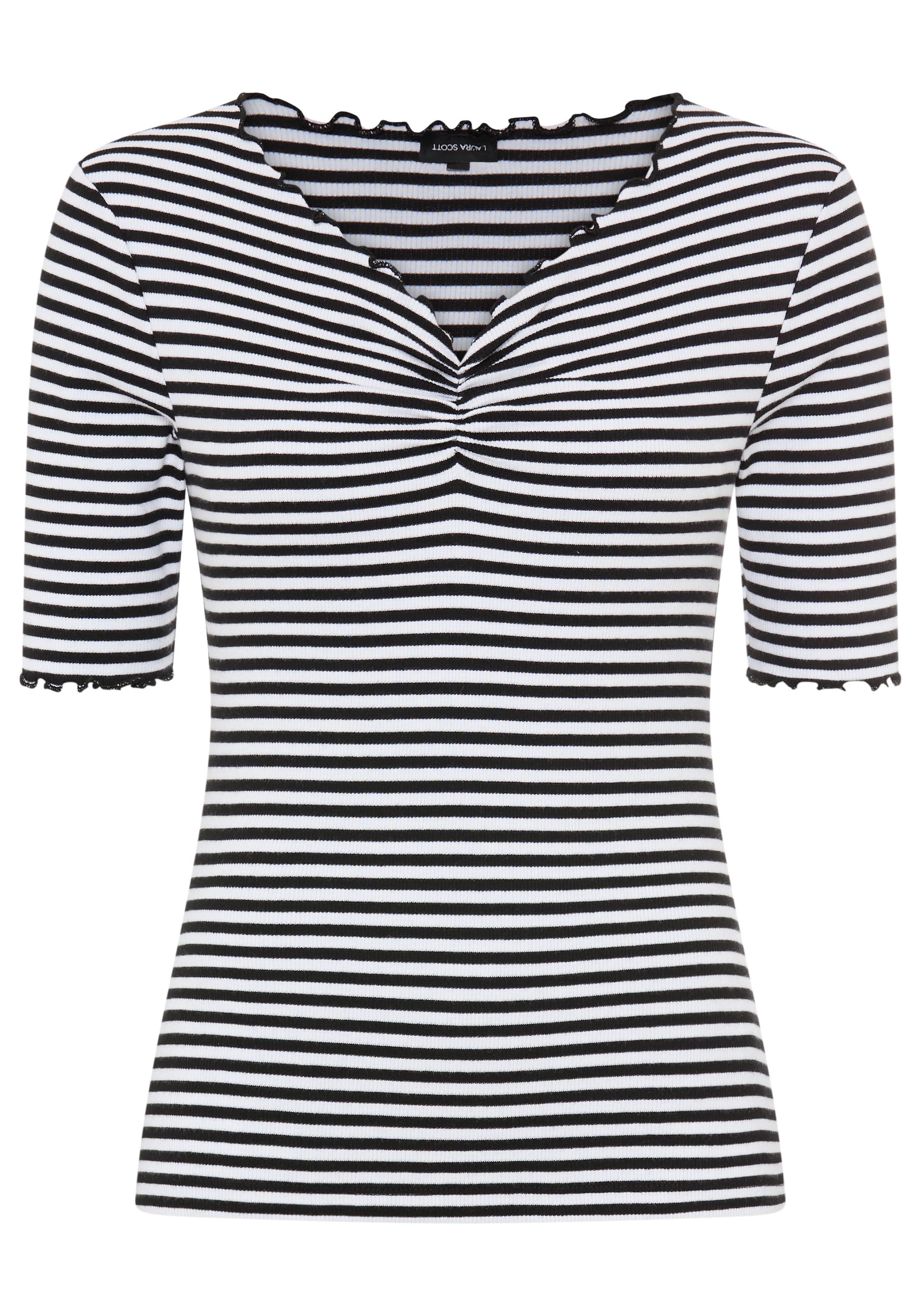 Flashlights T-Shirt im Streifen-Design mit Rüschen