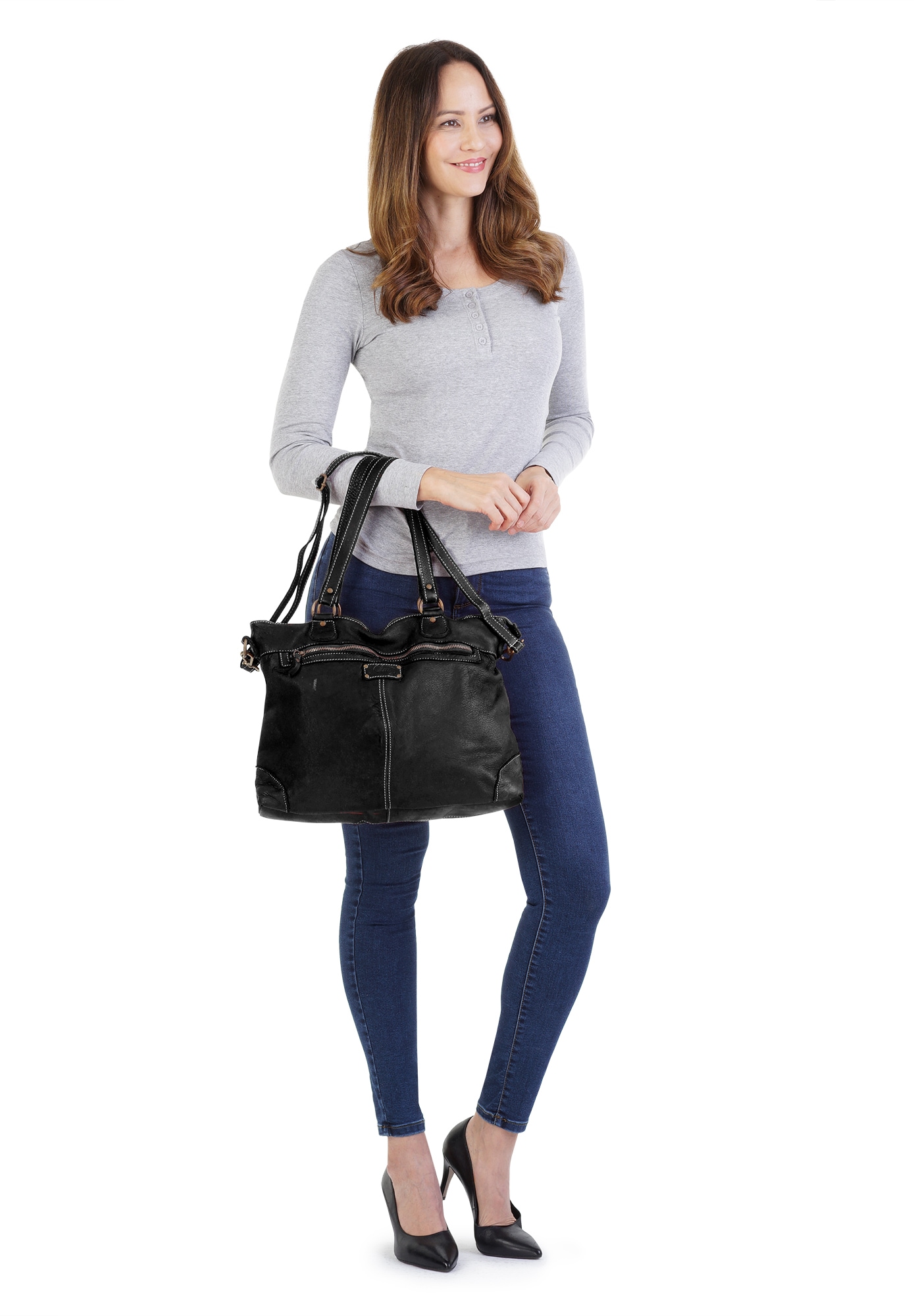 Cluty Shopper, echt Leder, Made in Italy