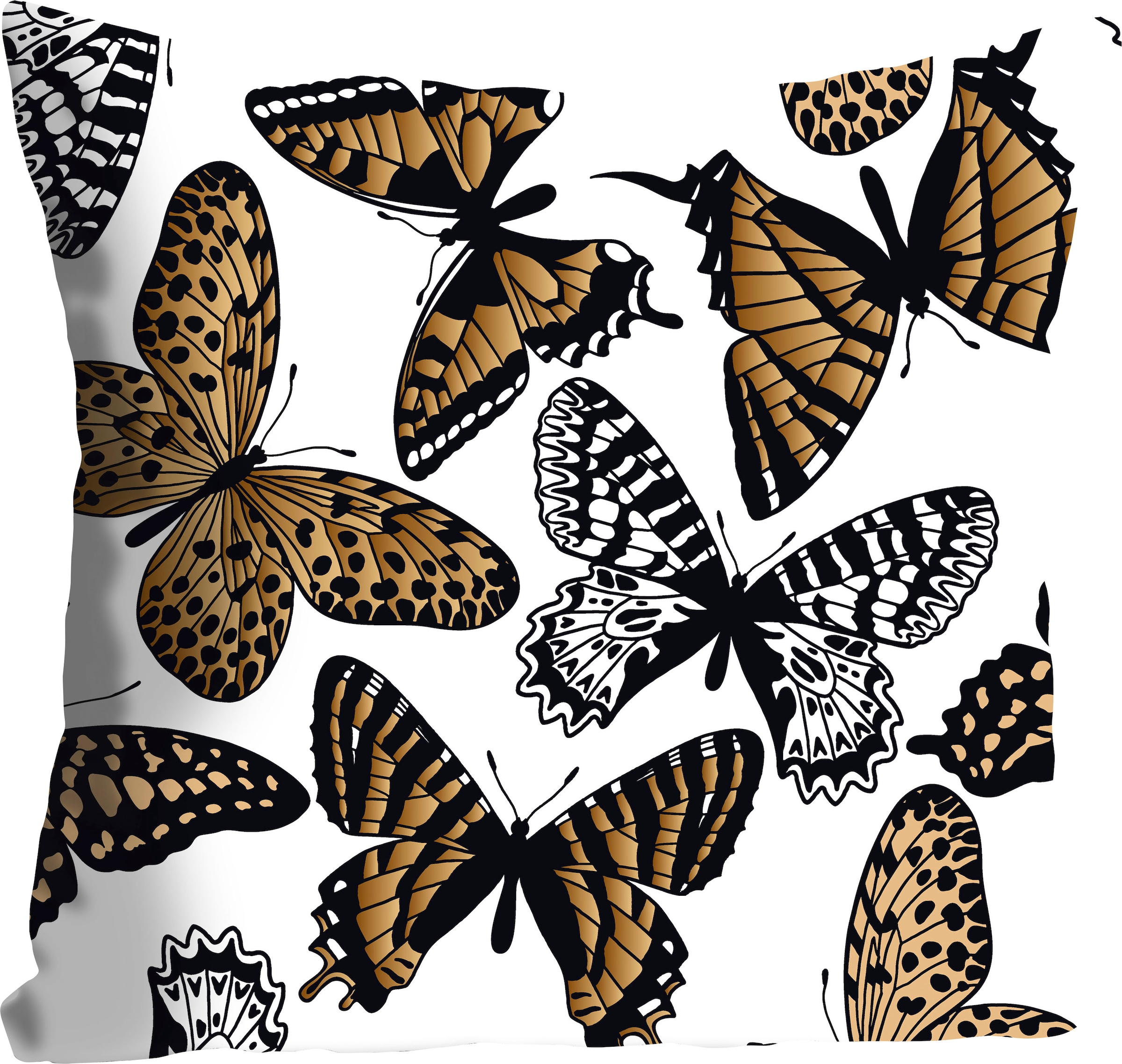 queence Dekokissen »Butterfly«, mit braunen Schmetterlingen