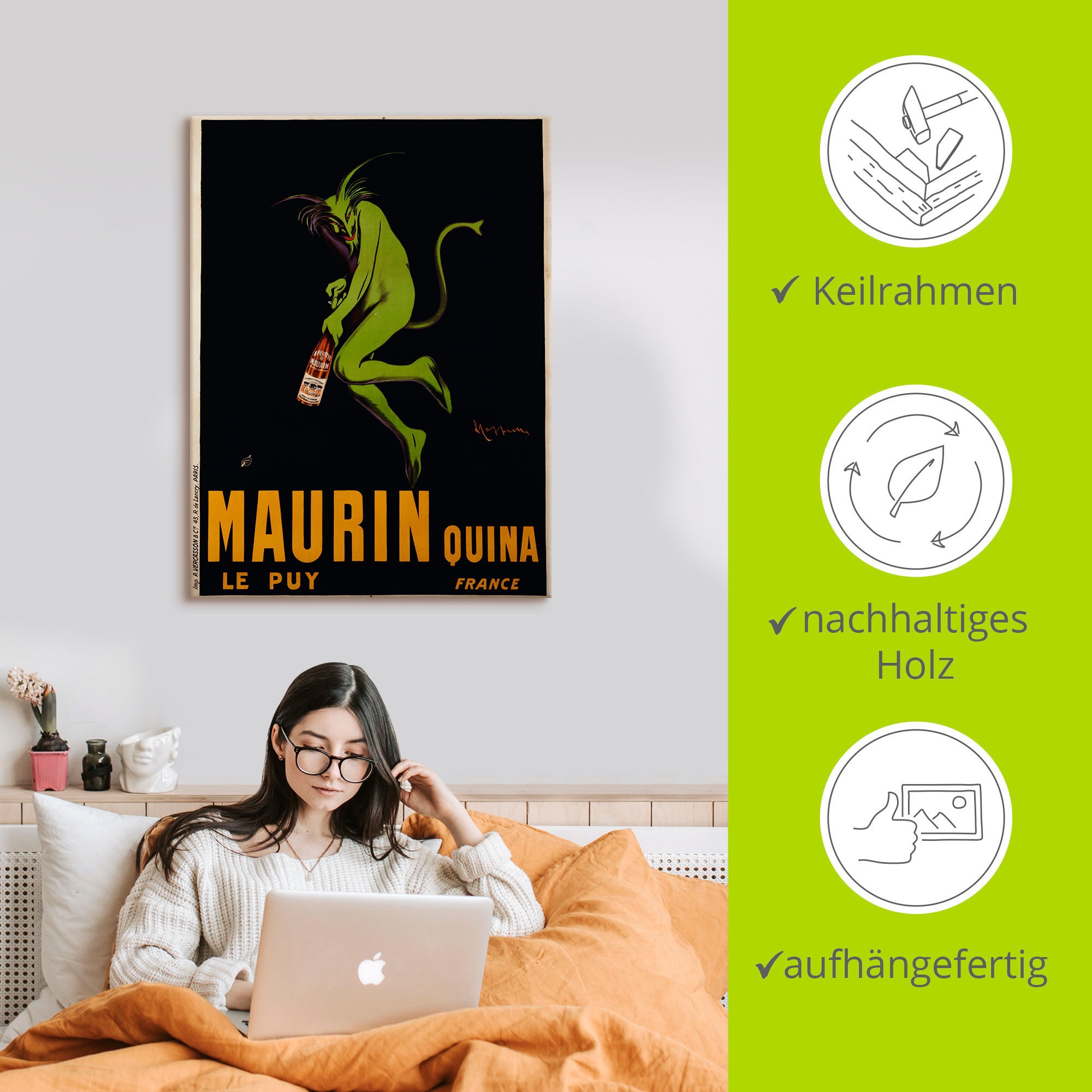 Artland Wandbild »Maurin Quina. Um 1922«, Schilder, (1 St.), als Leinwandbild, Poster, Wandaufkleber in verschied. Größen