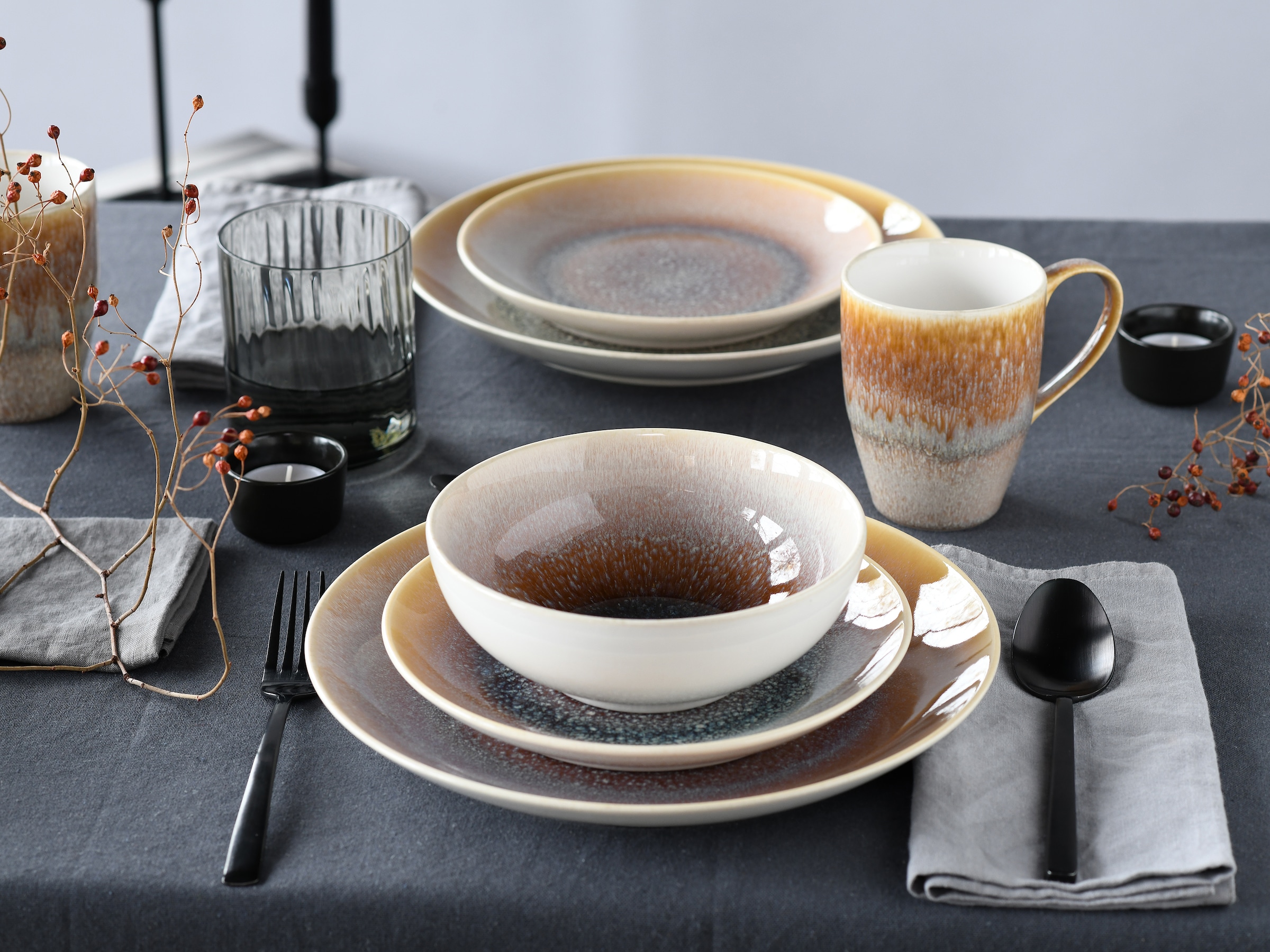 CreaTable Kombiservice »Caldera« irisierende Glasur