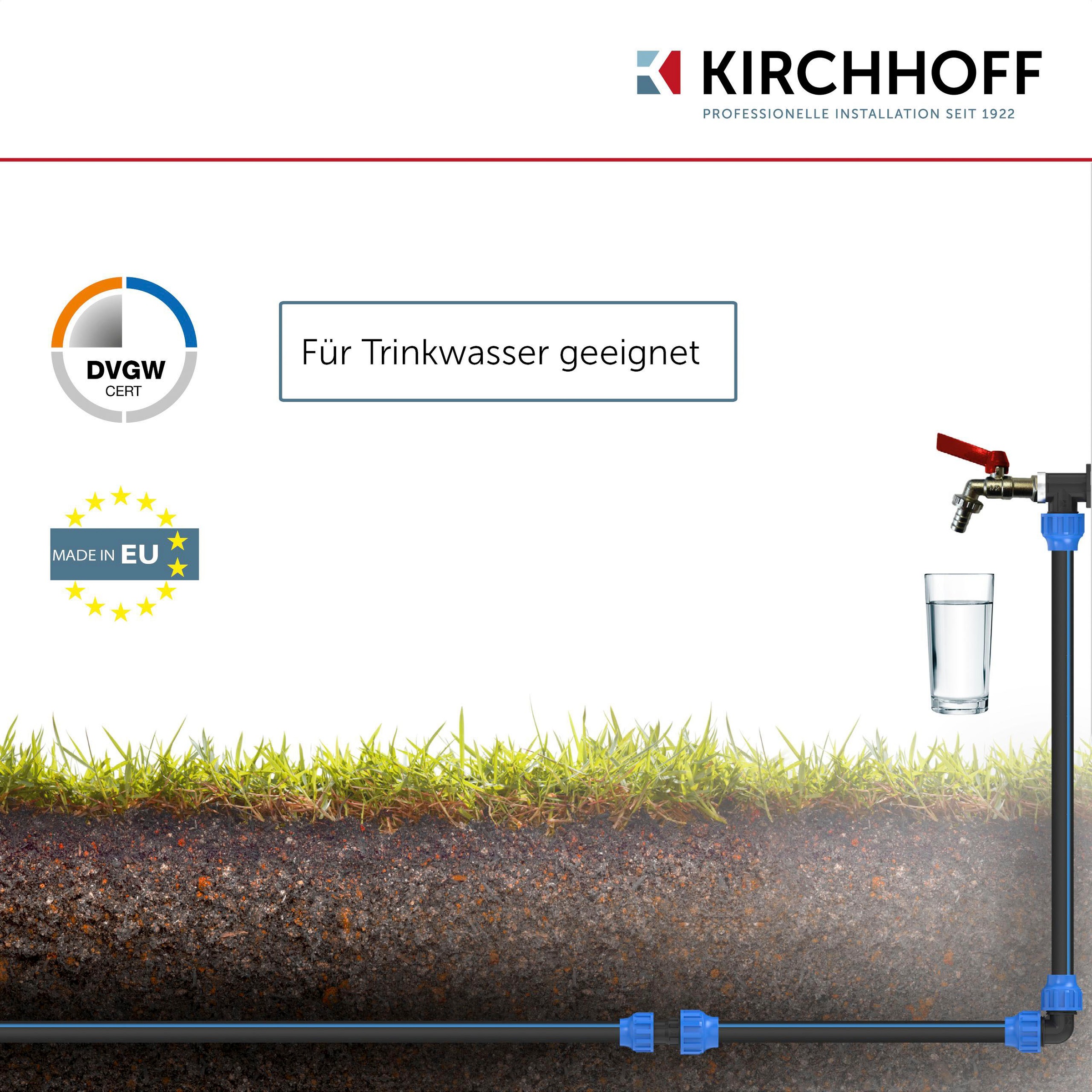 Kirchhoff Bewässerungsschlauch, Wasserleitung Gartenbewässerung 20 mm x 50 m