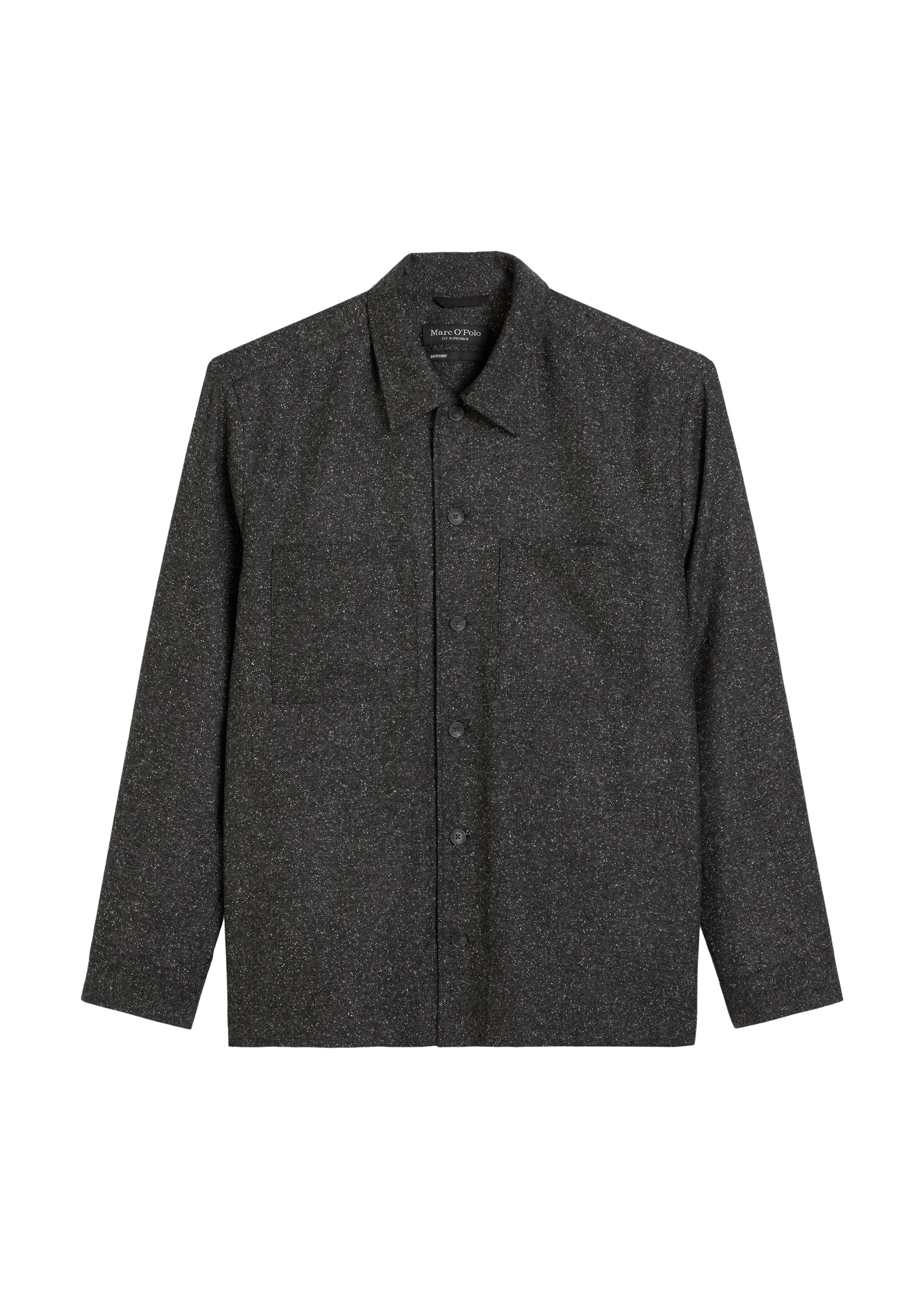 Marc O'Polo Hemdjacke, Overshirt aus Woll-Mix, lockere Form, melierte Struktur
