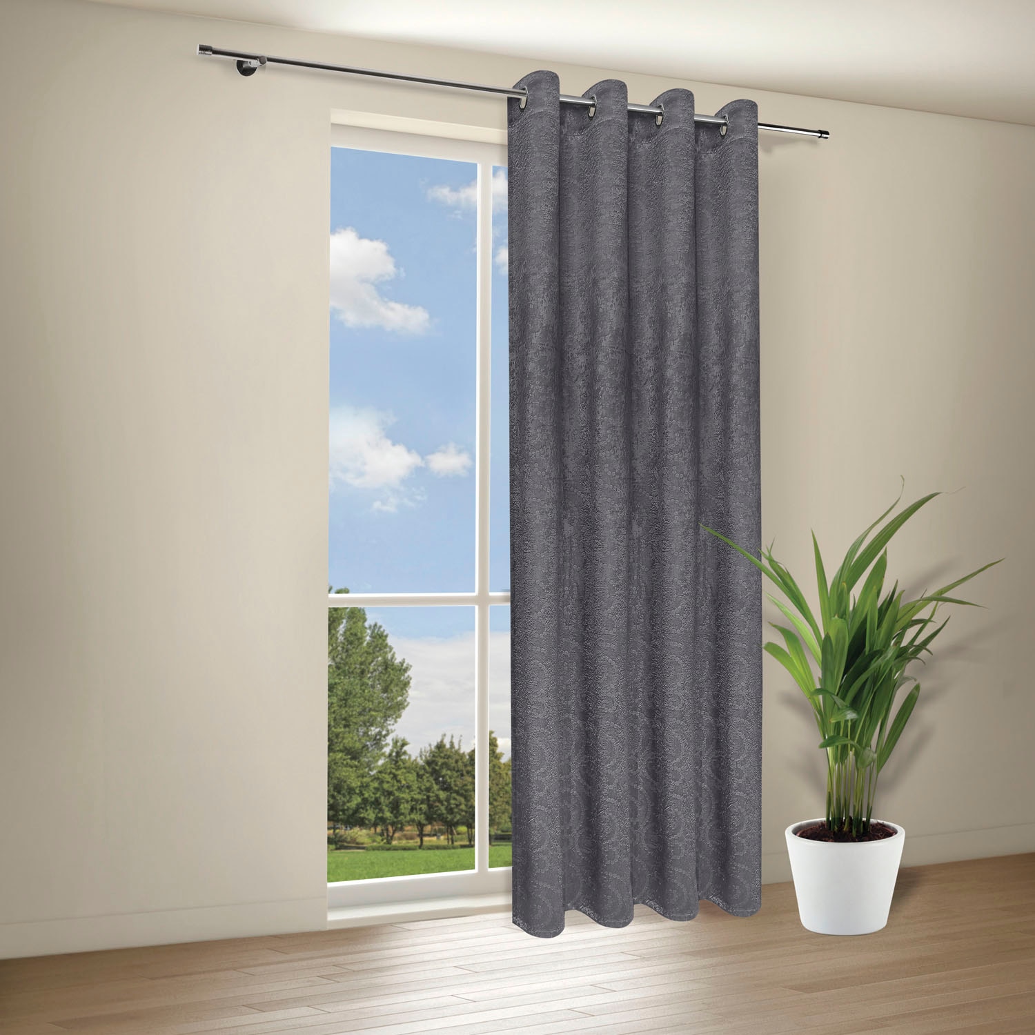 Gerster Gardine »Caron« Ösen 1 Stk. tlg. Deko Ösenschal "Caron" mit Prägung